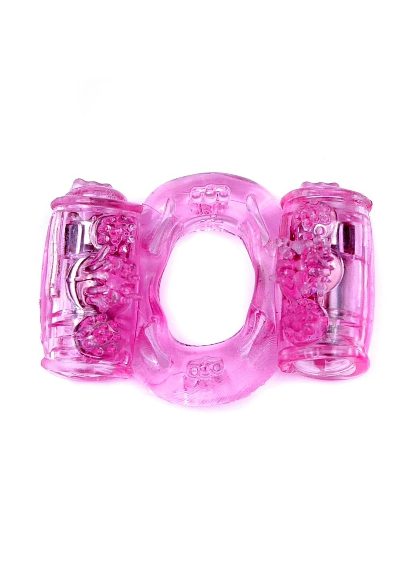 Vibrating Cock Ring Double Pink