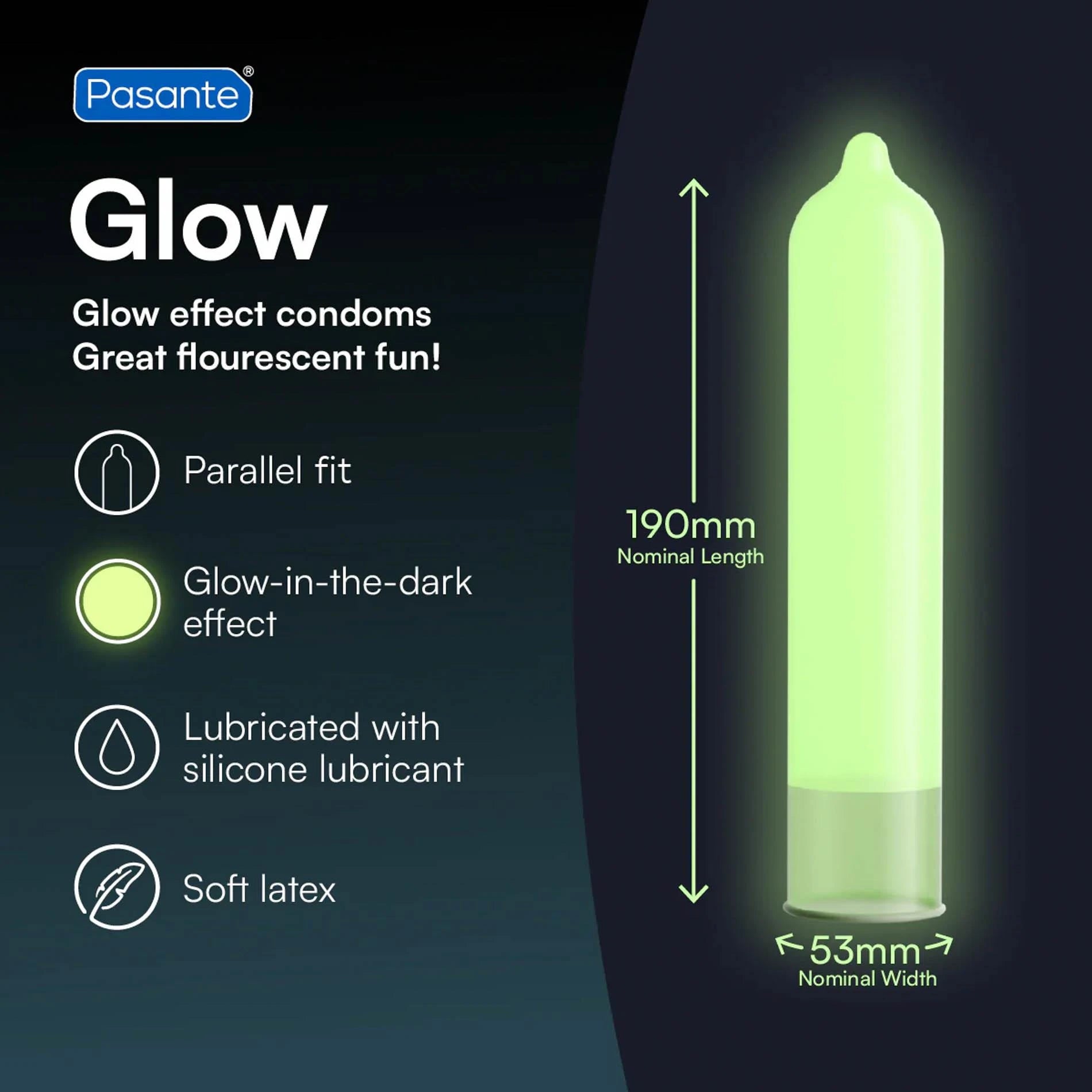 Préservatifs Pasante Glow 3 pièces