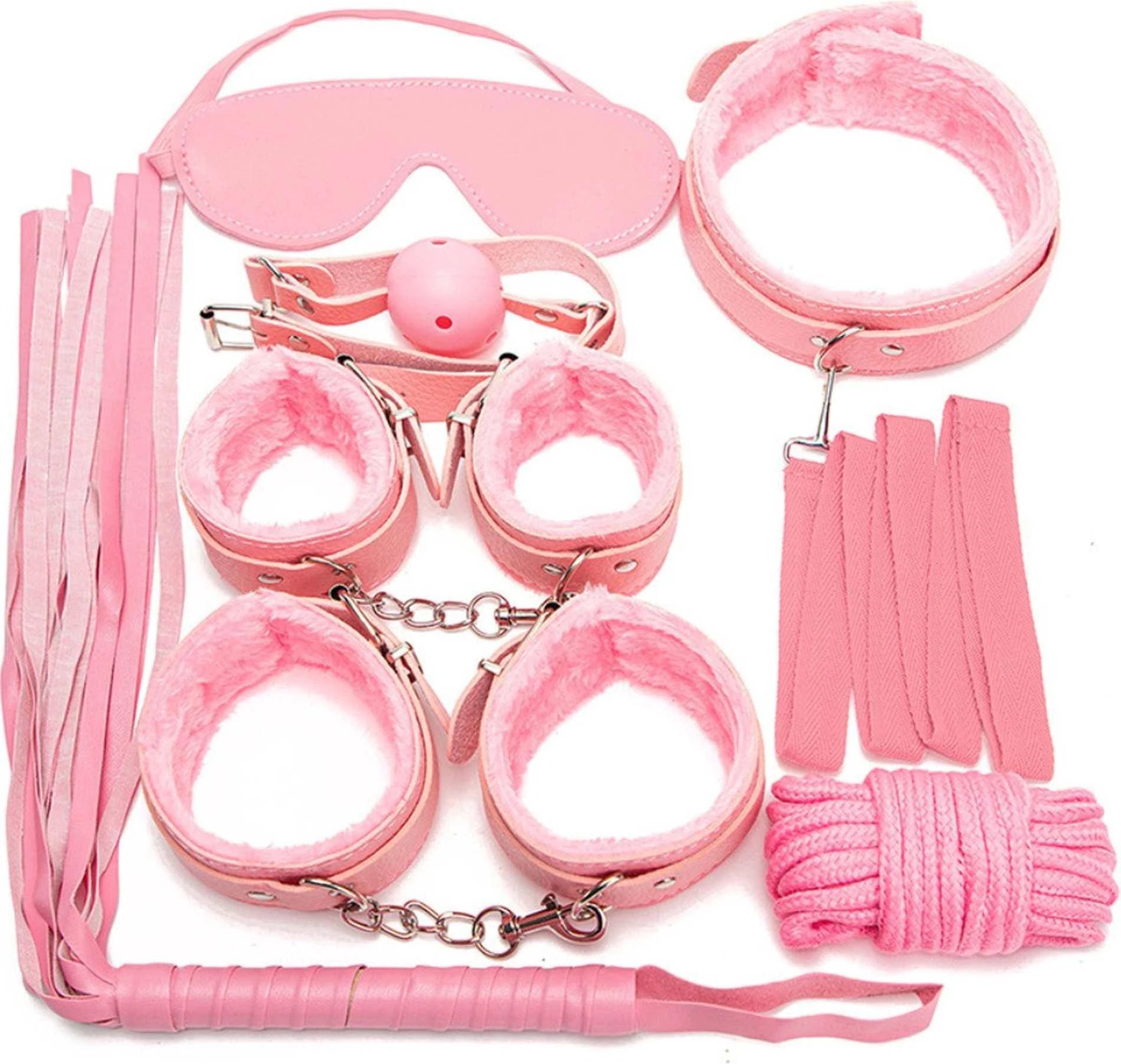 Fetish Fever - Ensemble de bondage - 7 pièces - Rose