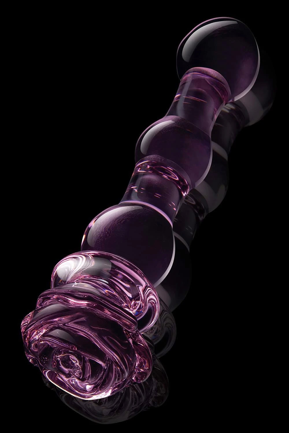 GAINE ROSE EN VERRE PERLÉE DILDO