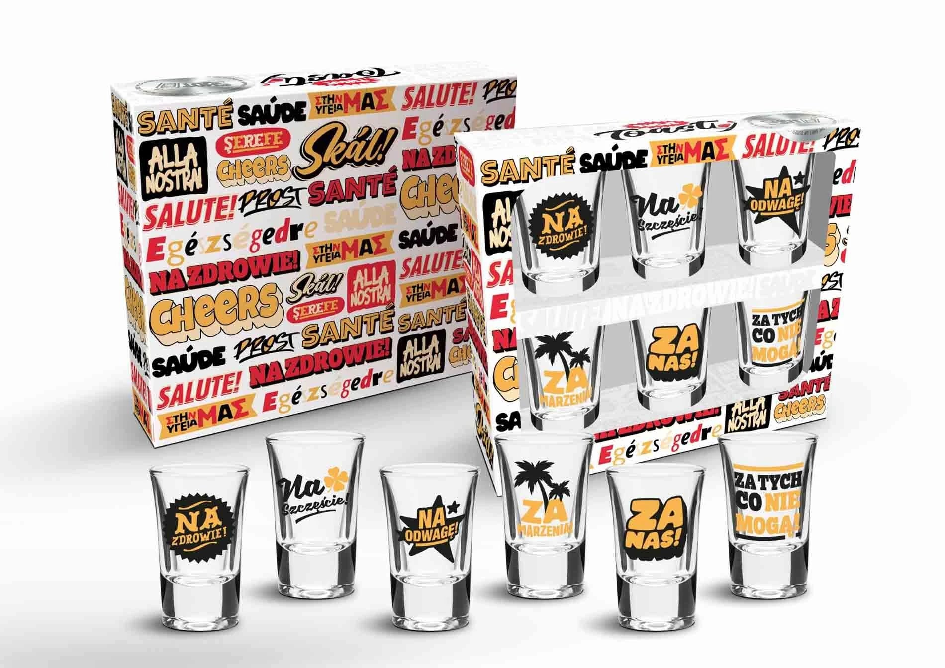 Shot On - Lot de 6 verres à shot - 35ml - Toasts