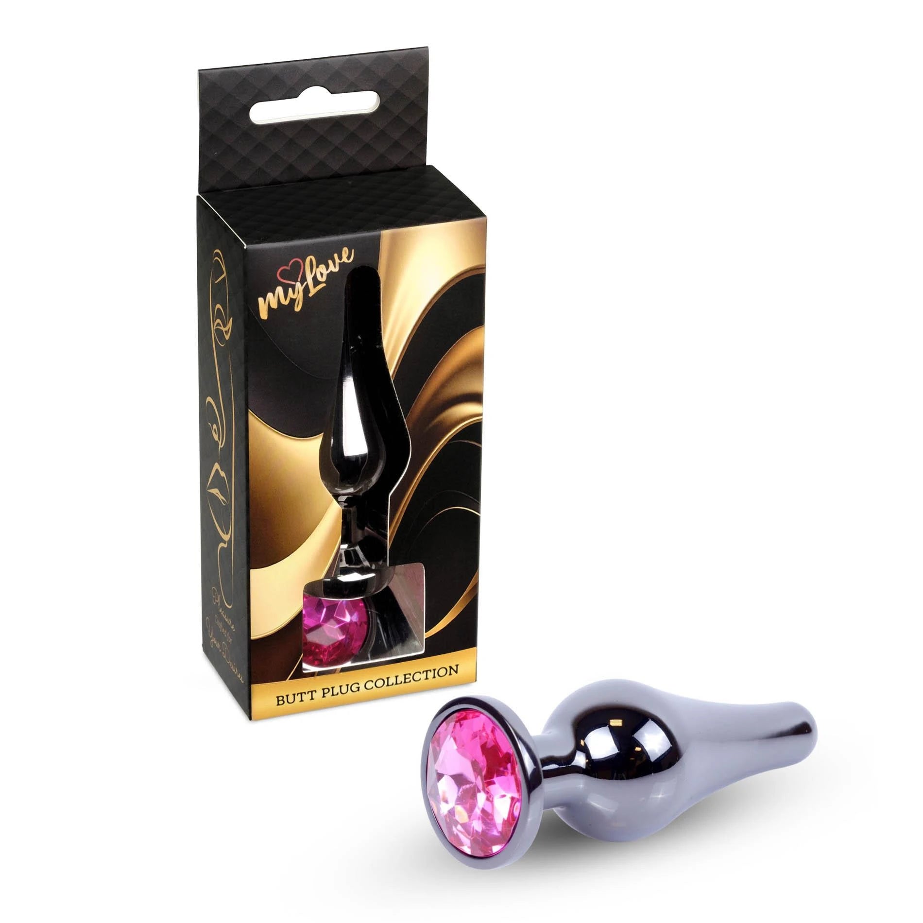 MyLove Toys - Bijoux BUTT PLUG Argent foncé - Rose