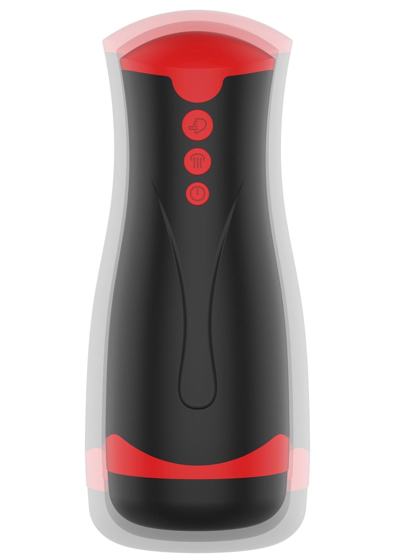 Masturbator Vibrating&Squeeze Black