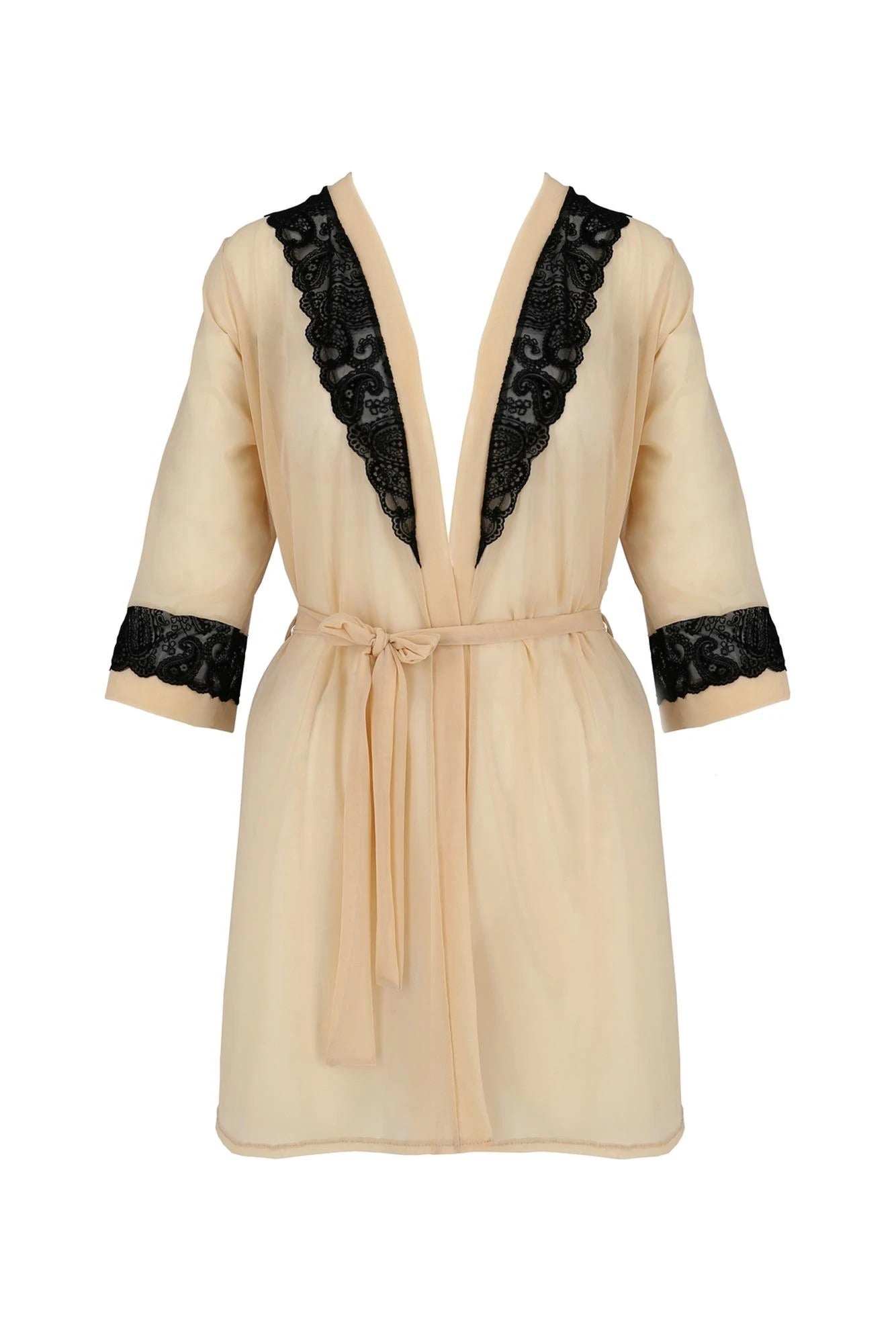 Lingerie-DAISY PEIGNOIR beige S/M