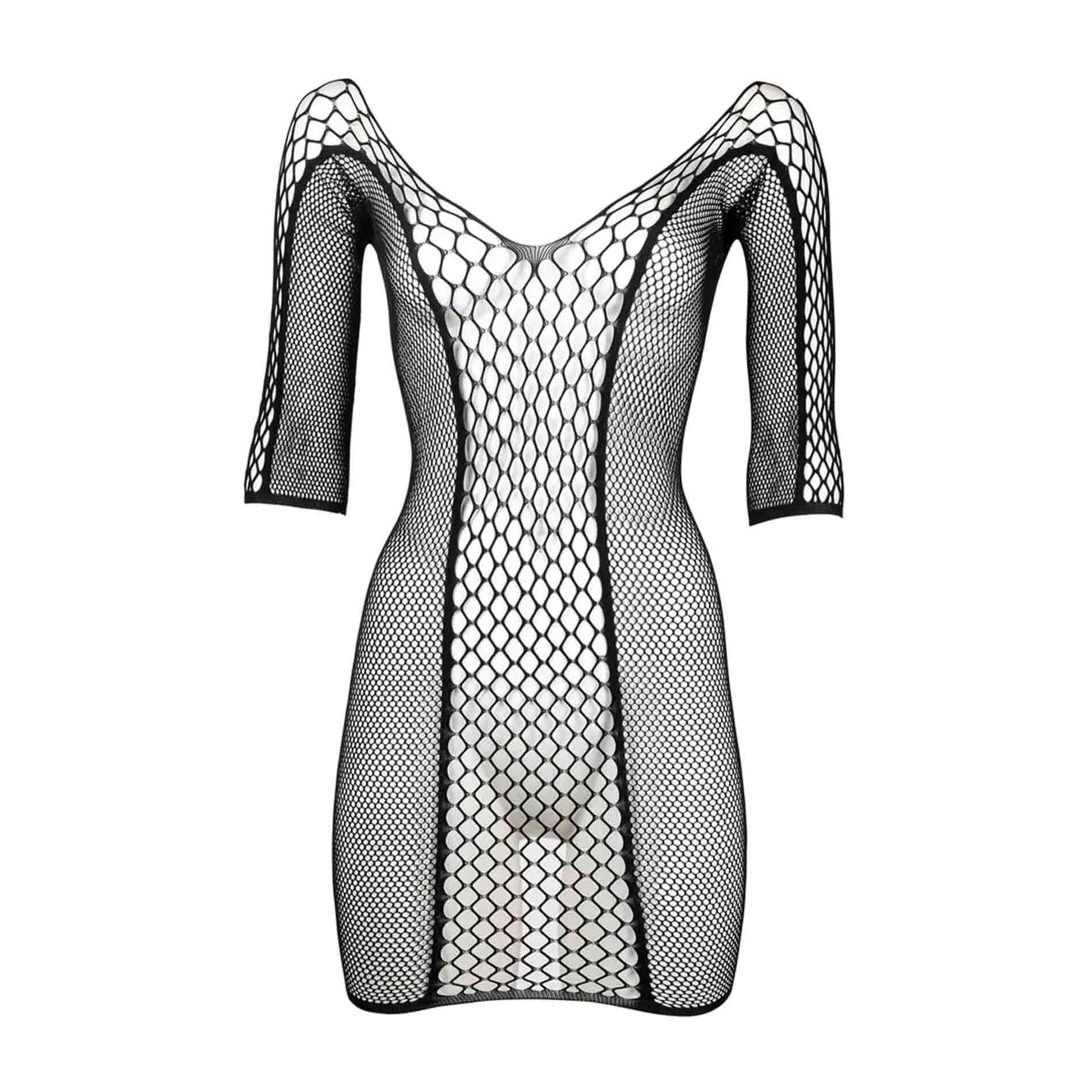 Robe courte à manches en résille Duo - Taille unique