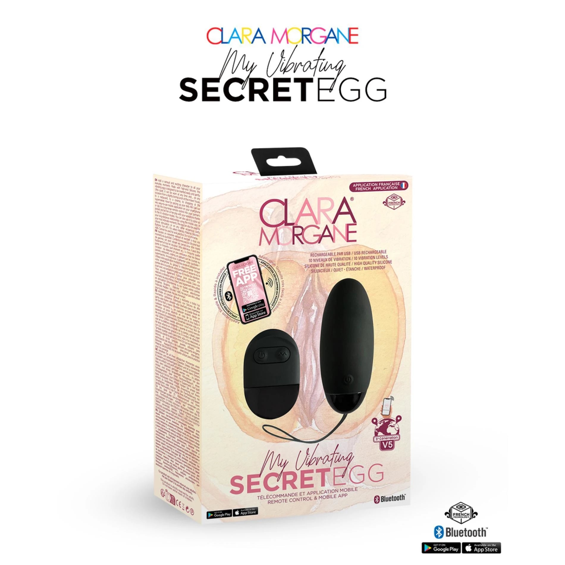 My Vibrating Secret EGG Black - Contrôlé par application