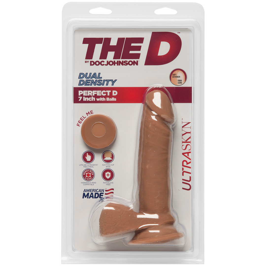 Perfect D - Godemichet réaliste ULTRASKYN avec testicules - 7 / 18 cm