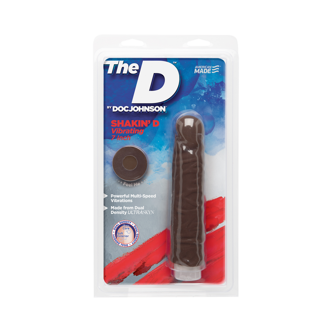 Shakin' D - Godemichet Vibrant Réaliste ULTRASKYN - 7 / 18 cm - Chocolat