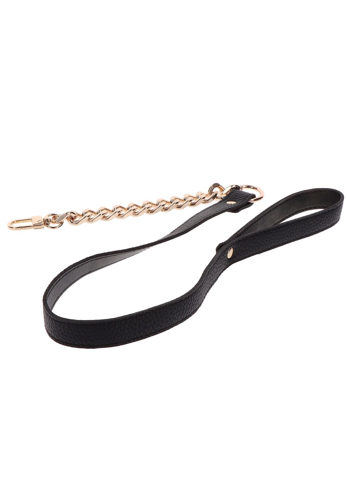 Collier de déclaration et laisse or rose