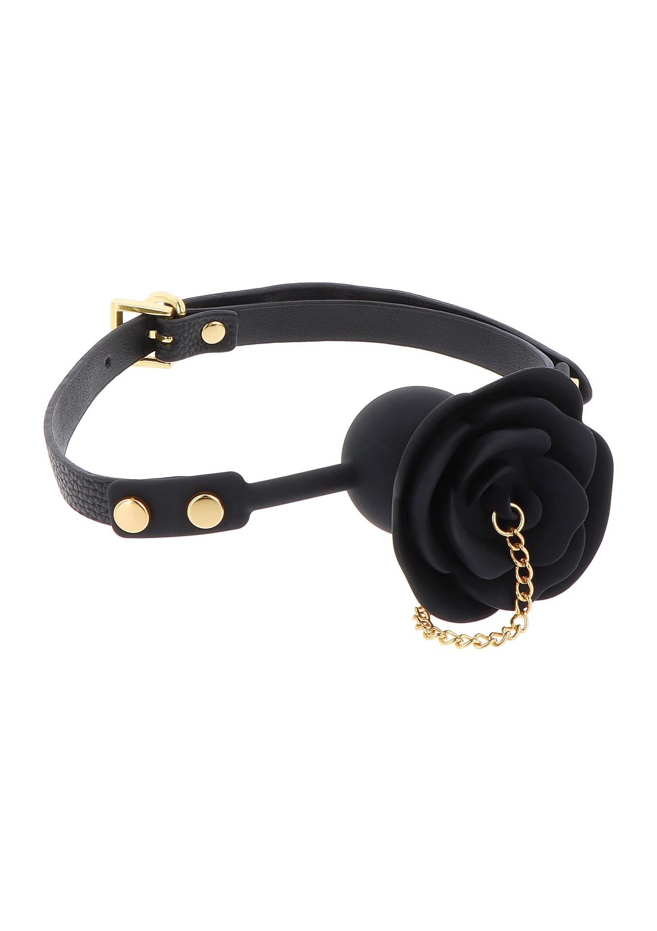 Bâillon Rose avec Plug Noir