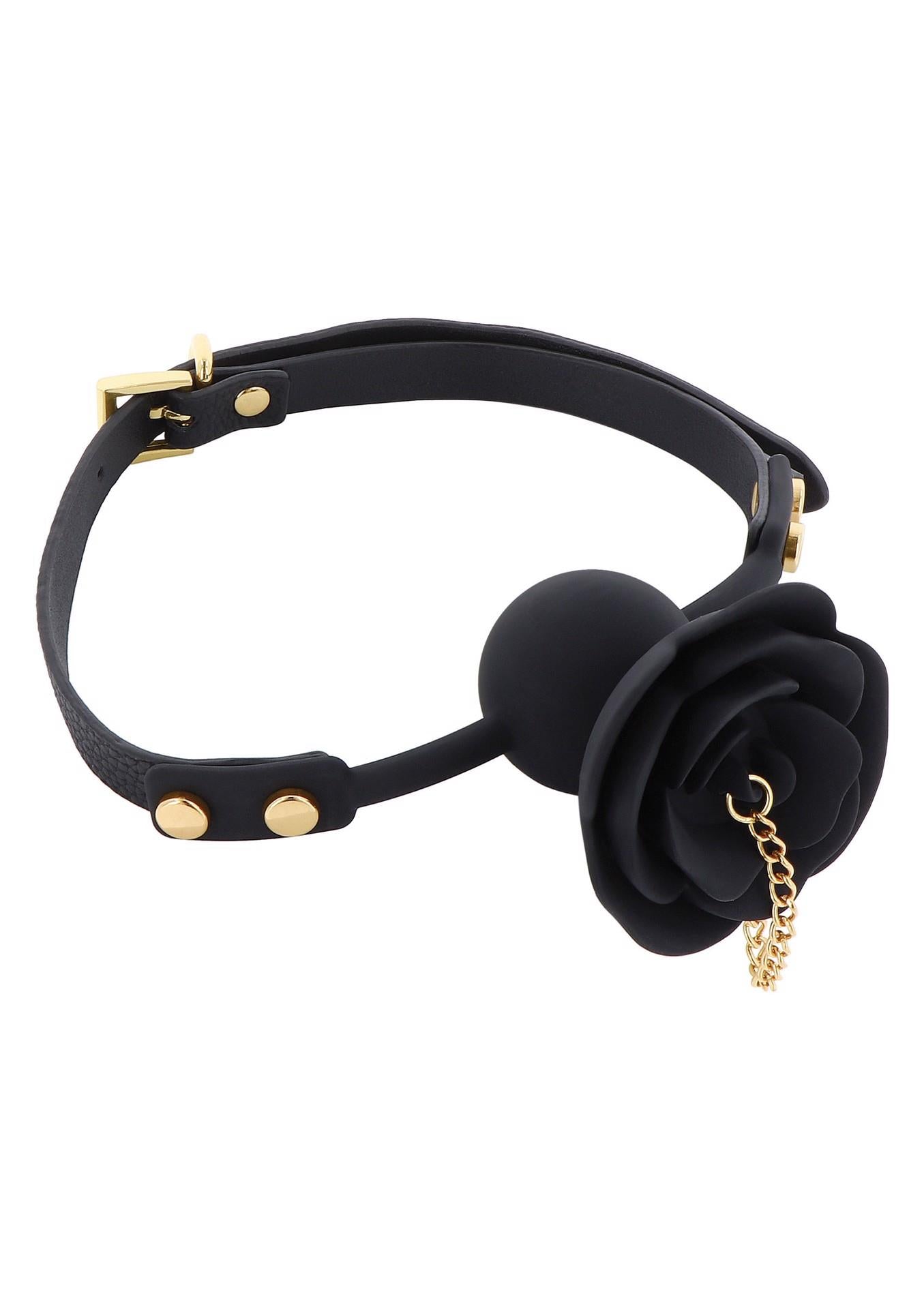 Bâillon Rose avec Plug Noir
