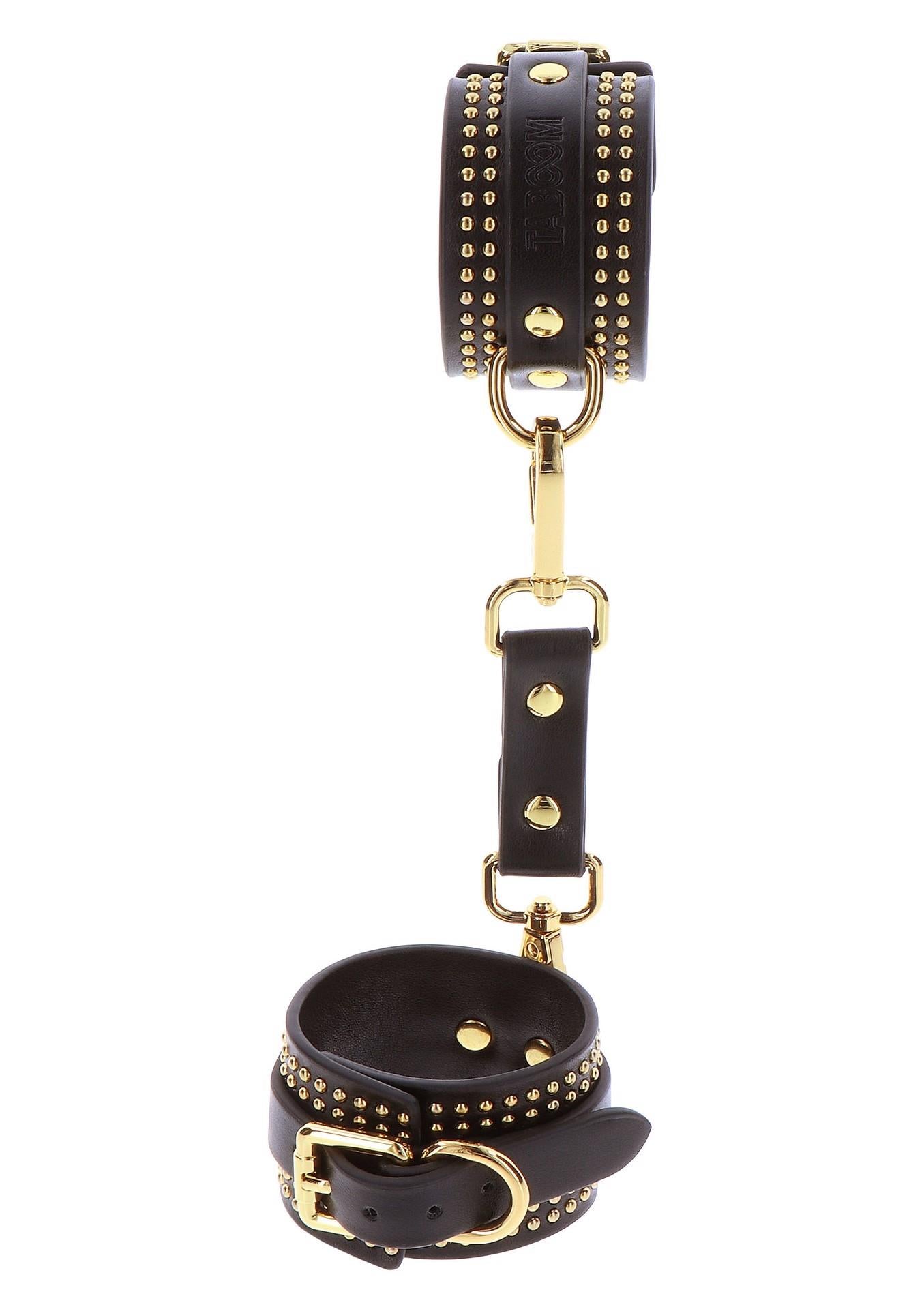 Studded Wrist Cuffs Set Black