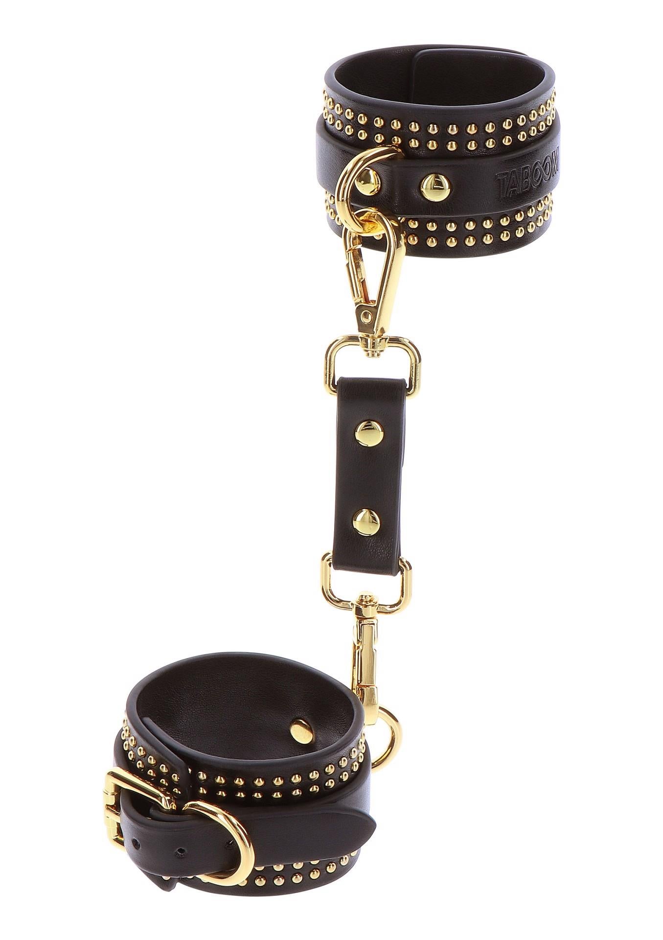 Studded Wrist Cuffs Set Black