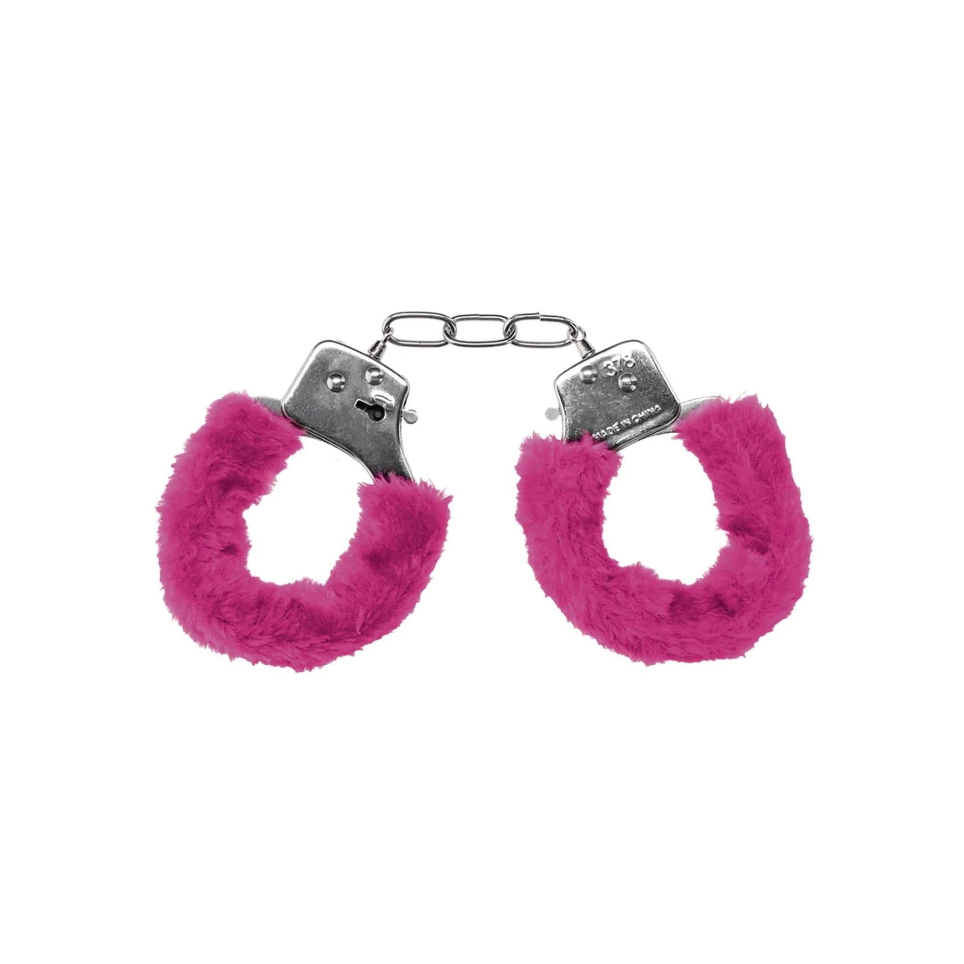 Menottes de plaisir, rose fourrure