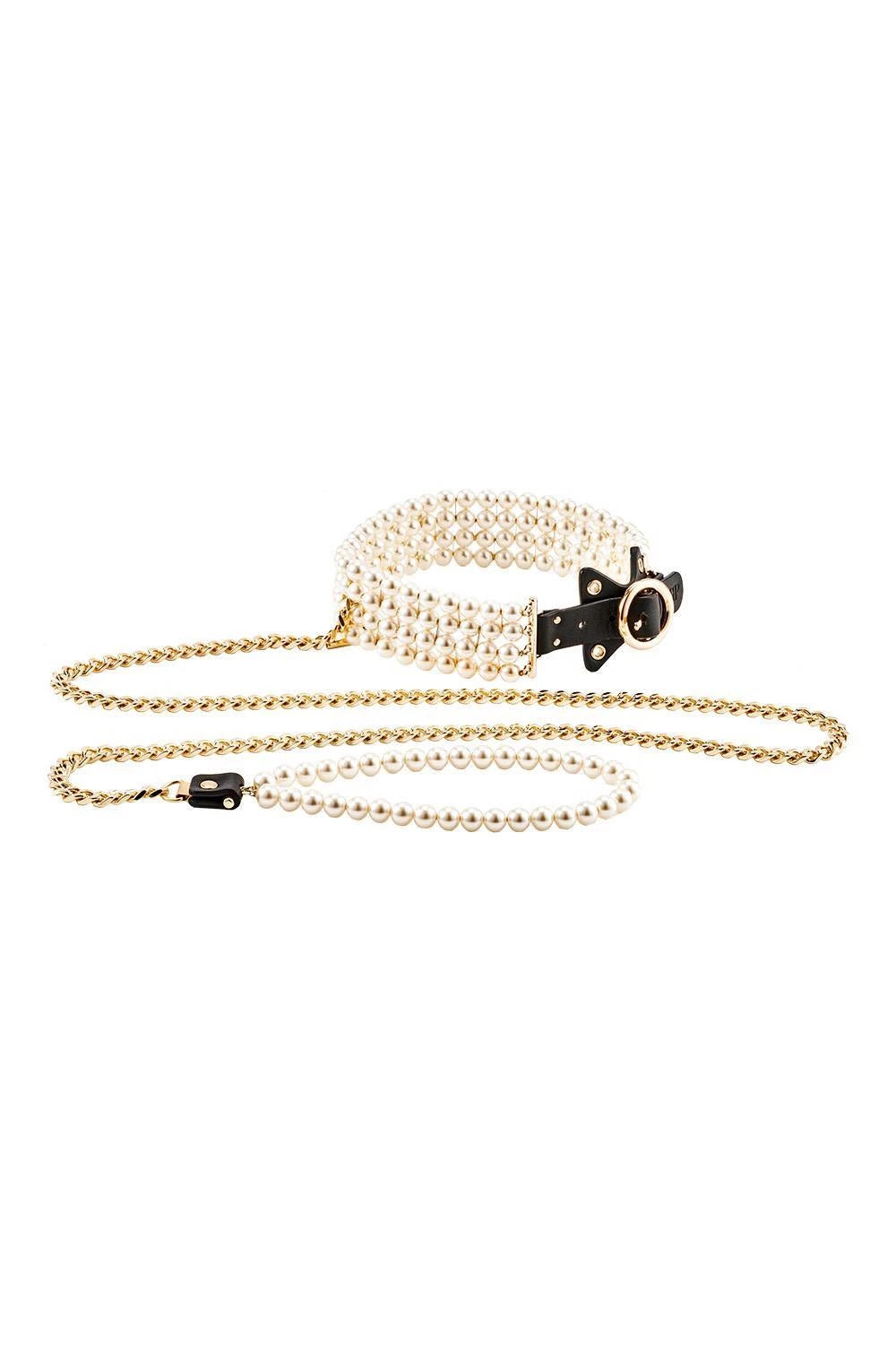 GUILTY PLEASURE LUMINIOUS PEARH LEASH AND COLLAR