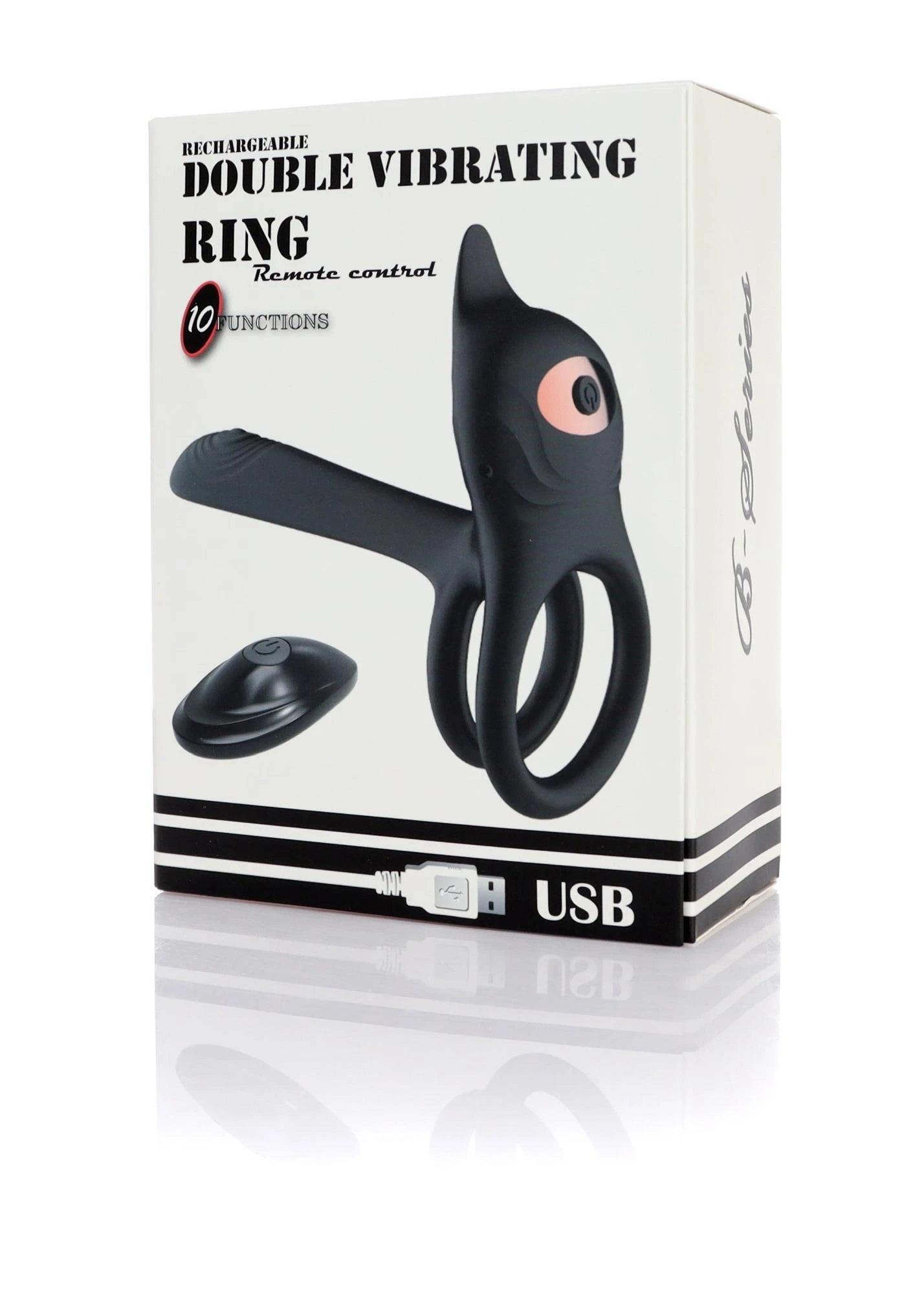 Stimulator - Double vibrating ring - USB 10 Functions / Remote Control