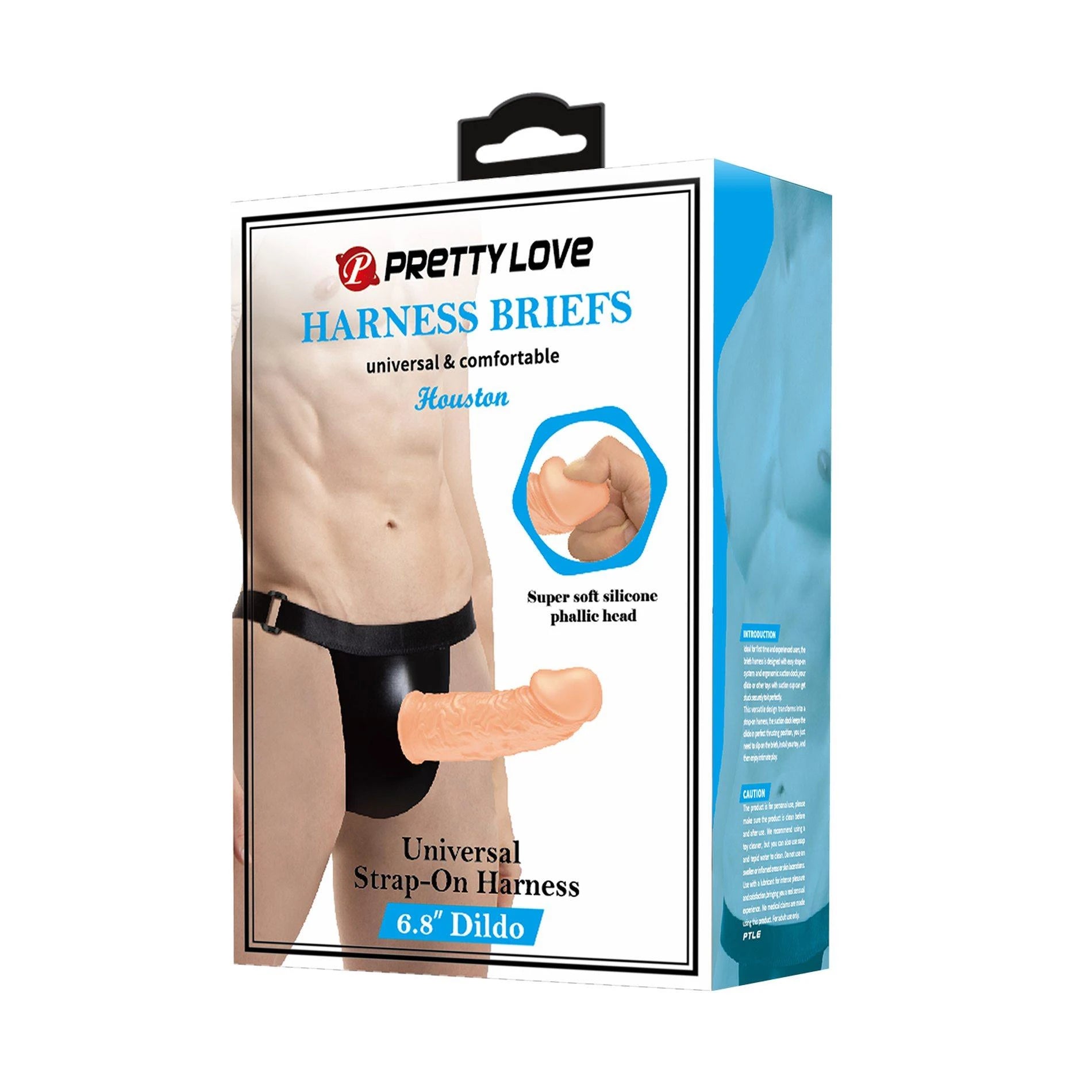 PRETTY LOVE - HARNESS BRIEFS - Houston Strap-On 6.8'' Dildo