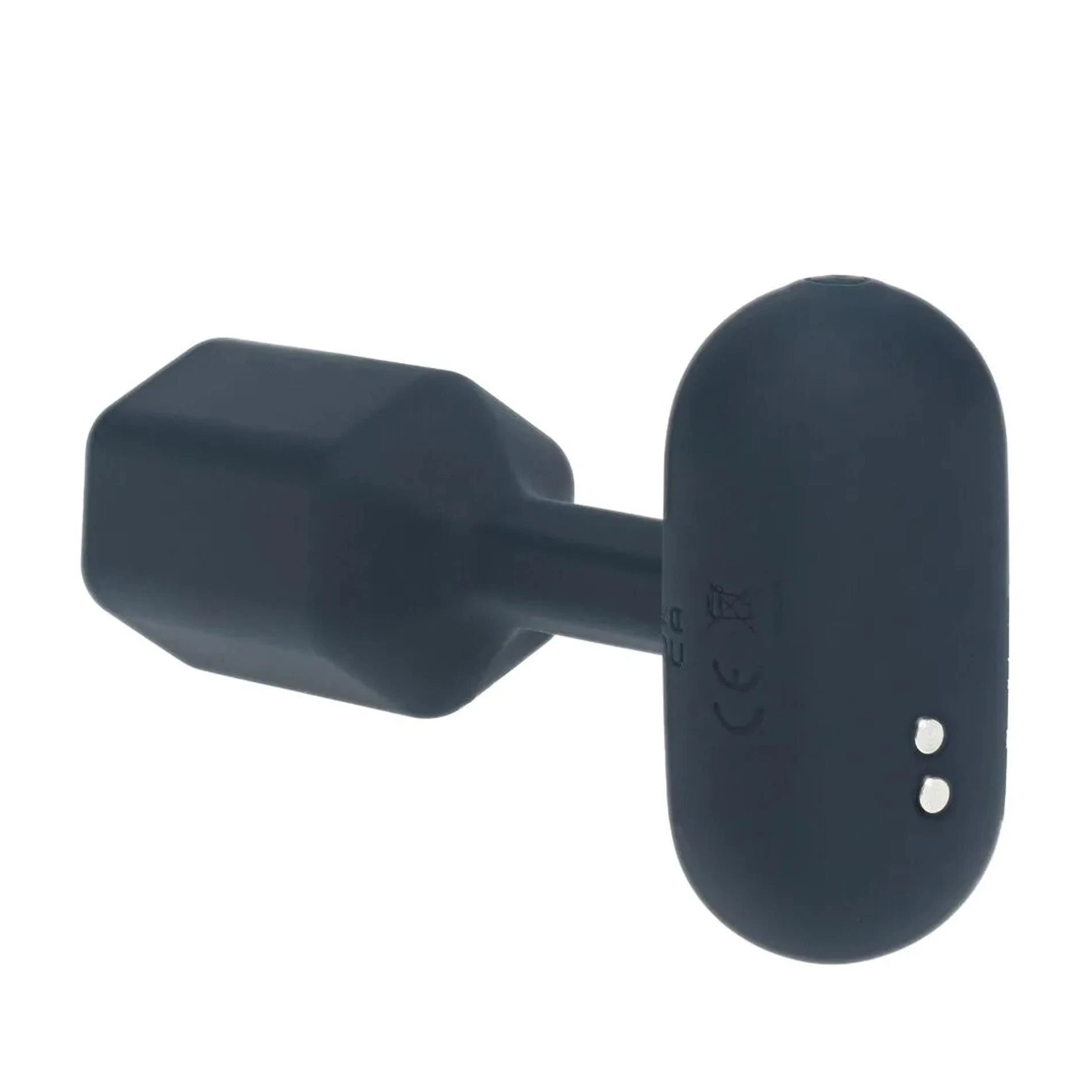 Hexagonal Vibrating Silicone Anal Plug - S - Black