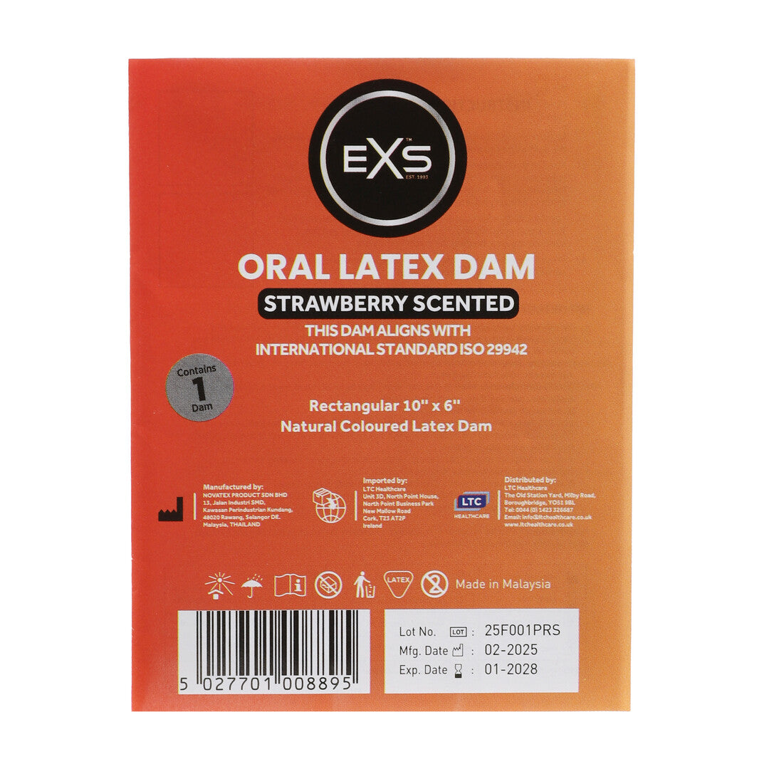 EXS Oral Dam - Strawberry - 1 Piece