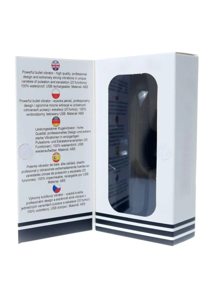 Stimulateur - Vibromasseur Balle Puissant Rechargeable USB 20 Fonctions - Noir Brillant