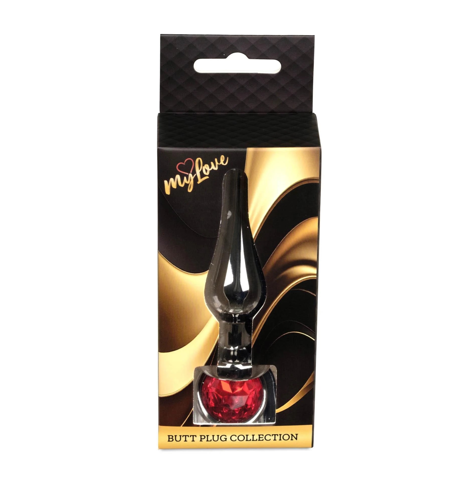 MyLove Toys - Bijoux BUTT PLUG Argent foncé - Rouge