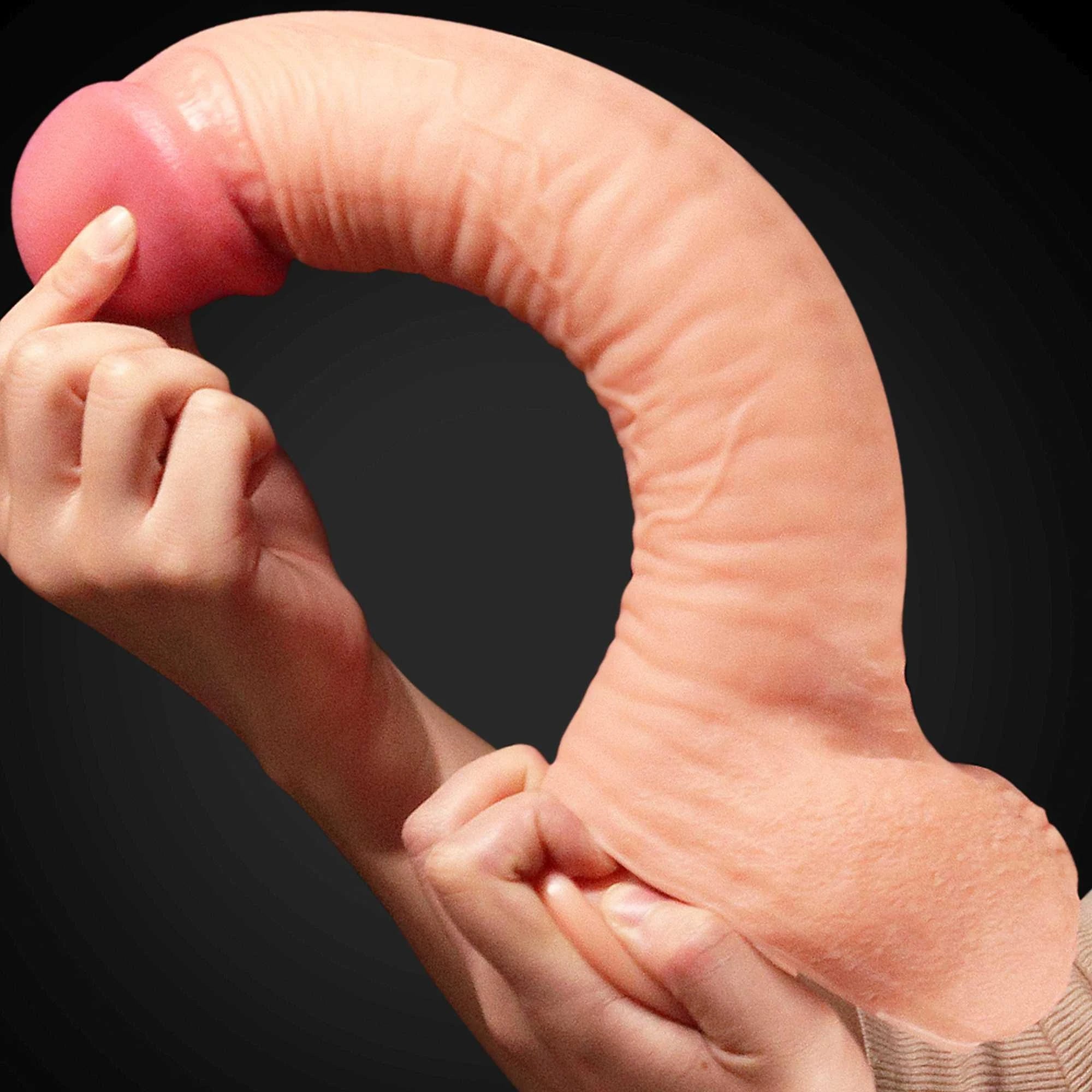 12″ Dual Layered Platinum Silicone Cock