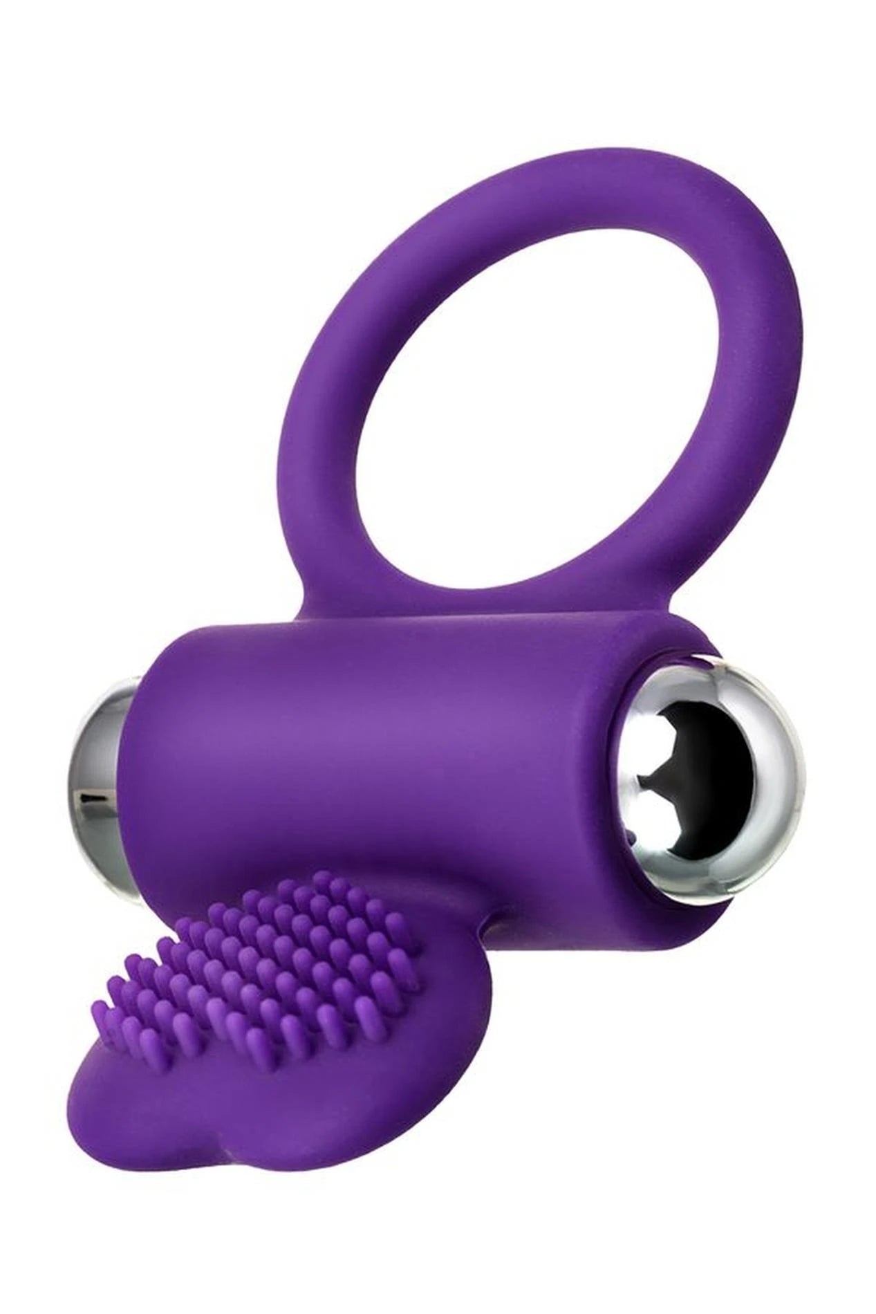 JOS PERY, Anneau vibrant à picots, silicone, violet, 9 cm