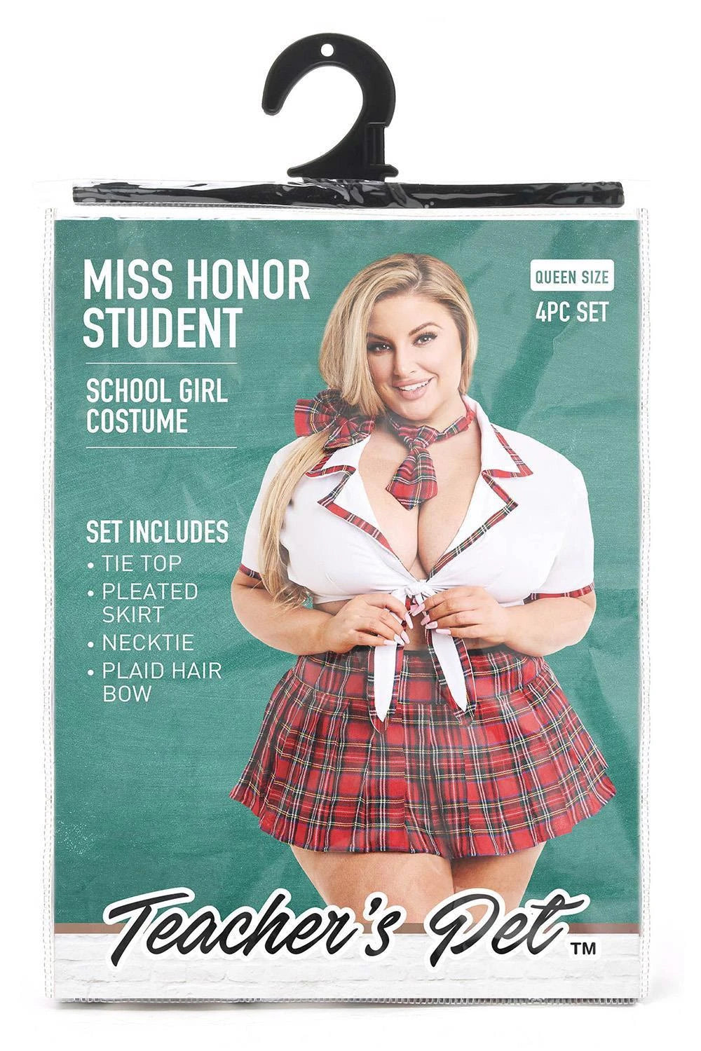 DÉGUISEMENT ÉCOLIÈRE 4 PIÈCES PROF/MASCOTTE MISS ÉTUDIANTE D'HONNEUR, GRANDE TAILLE