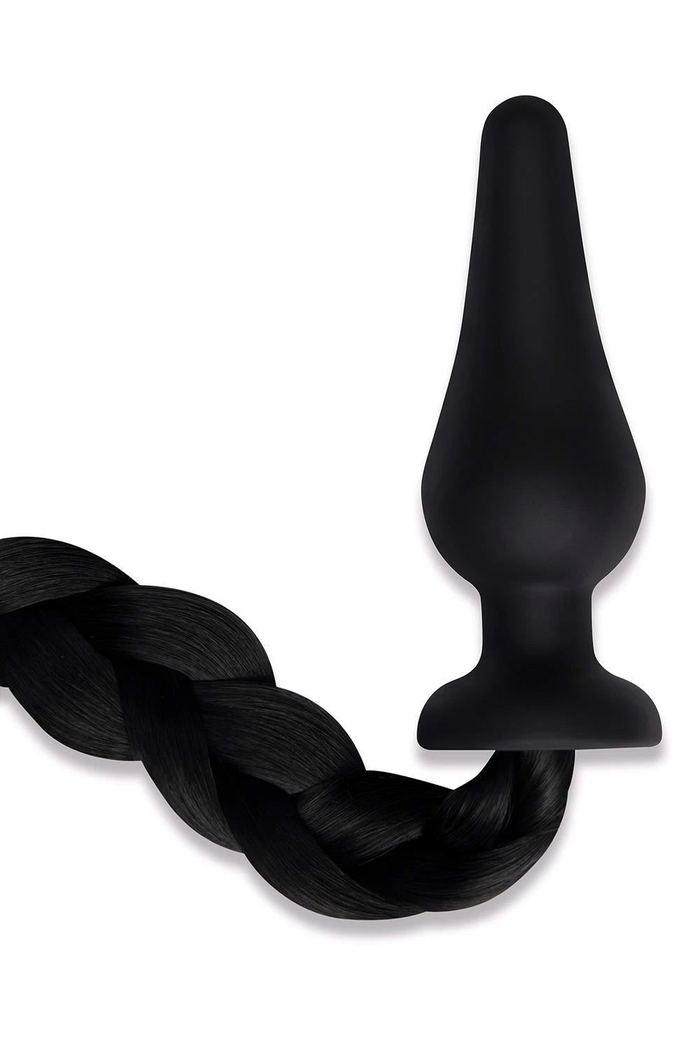 WHIPSMART 4.5 INCH SILICONE PLUG WITH BLACK PONY TAIL