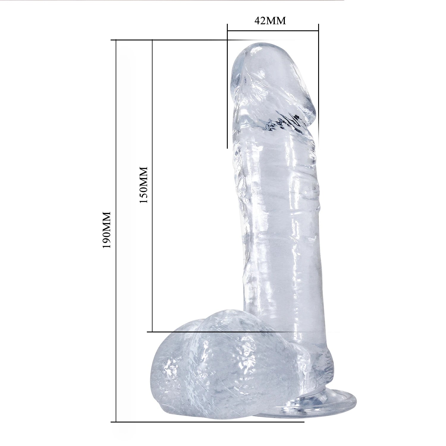 BAILE - DONG Dildo réaliste ( transparent/rose/violet )