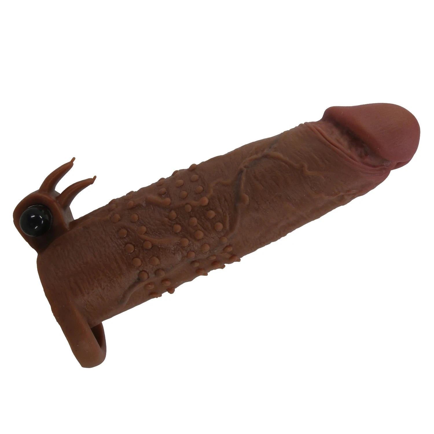 Pretty Love Quillon – 20 cm Vibrating Penis Sleeve Brown
