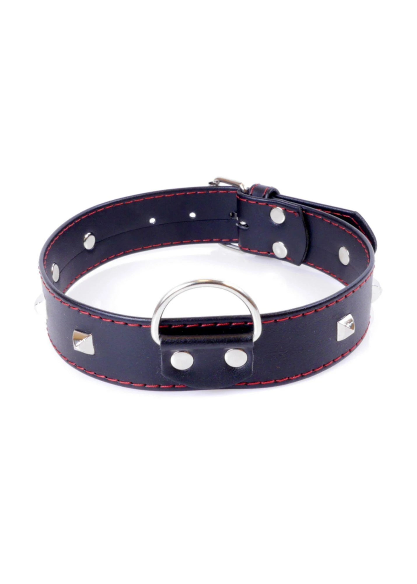 Collier Fetish B - Série avec clous 3 cm Ligne Rouge