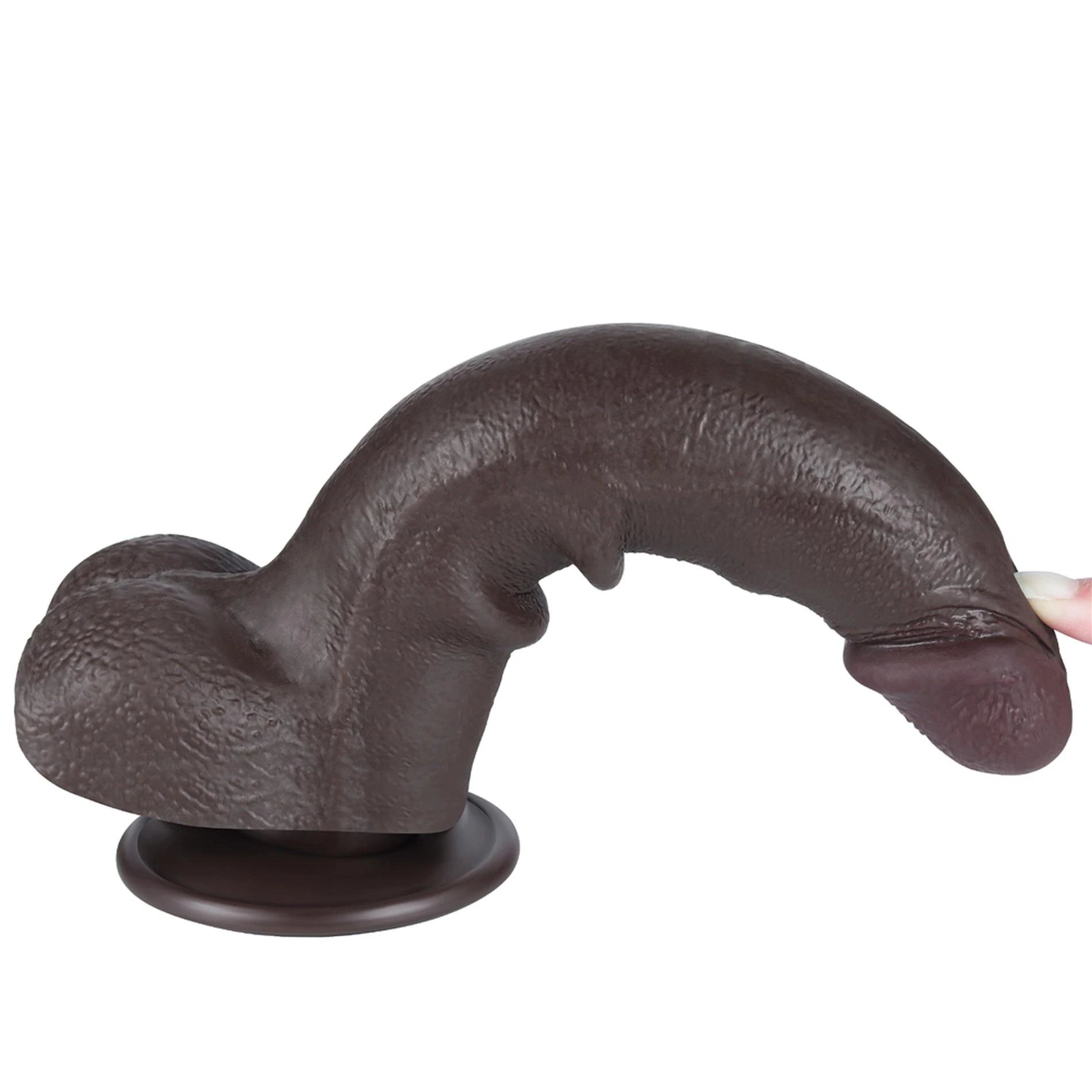 8.5'' Sliding Skin Dual Layer Dong Black
