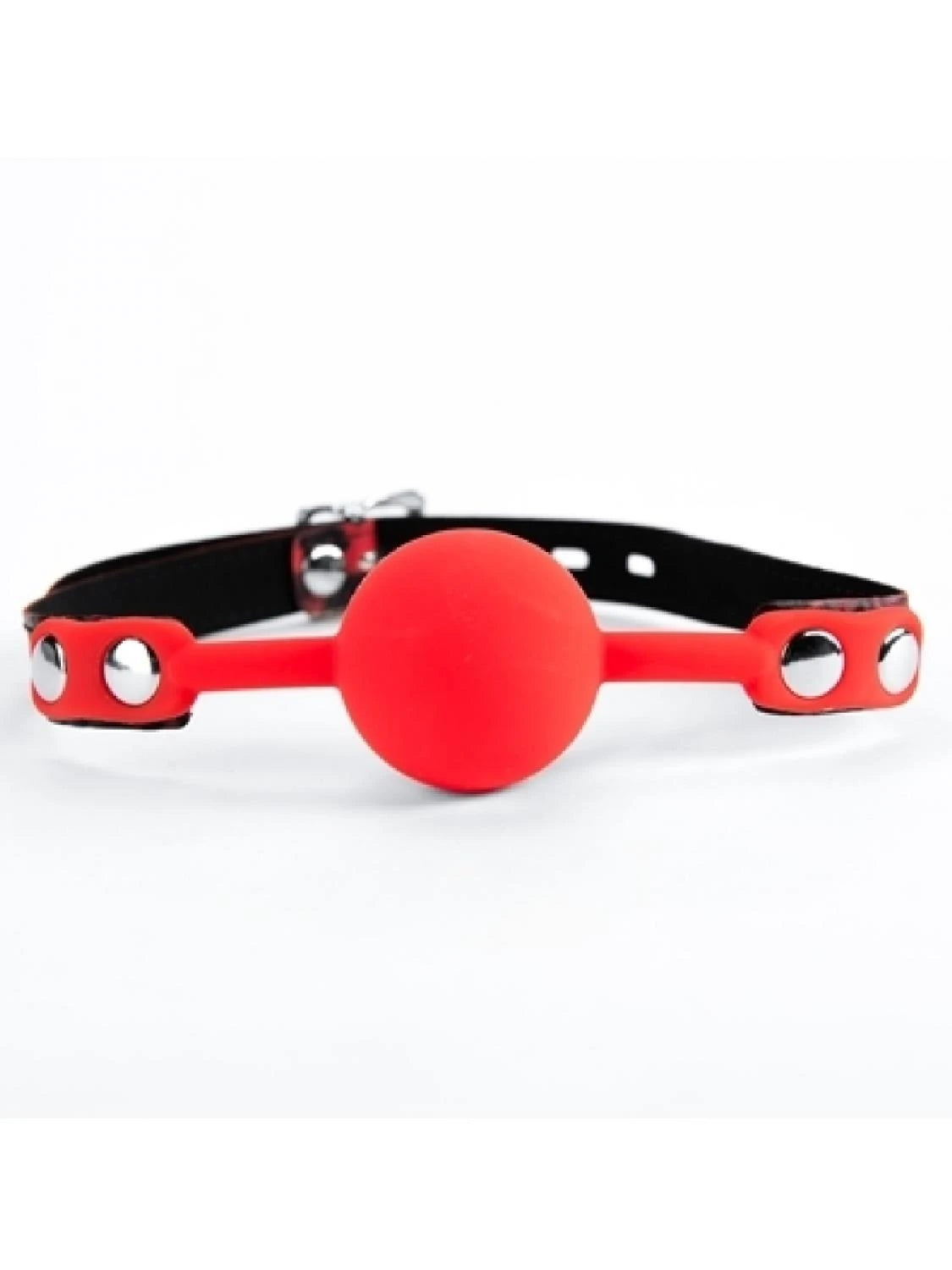 Bâillon boule en silicone rouge léopard