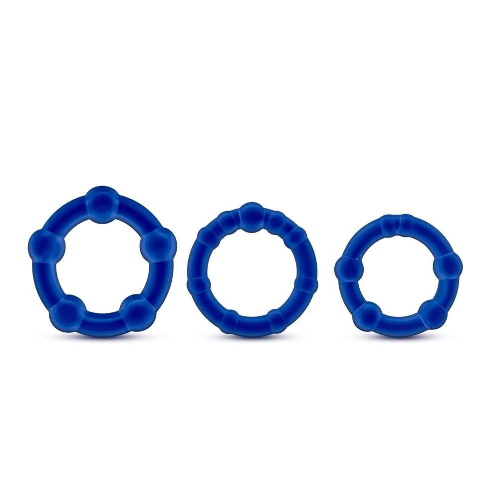 STAY HARD BEADED COCKRINGS BLUE