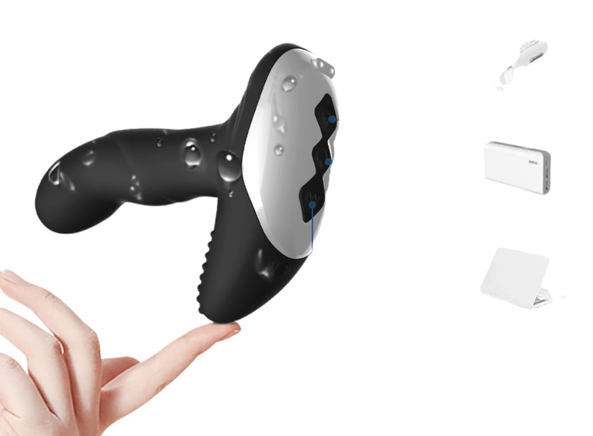 Luxury Play Prostate Stimulator – Silicone USB Massager – 7 Functions – Pulsator – Heating – Black