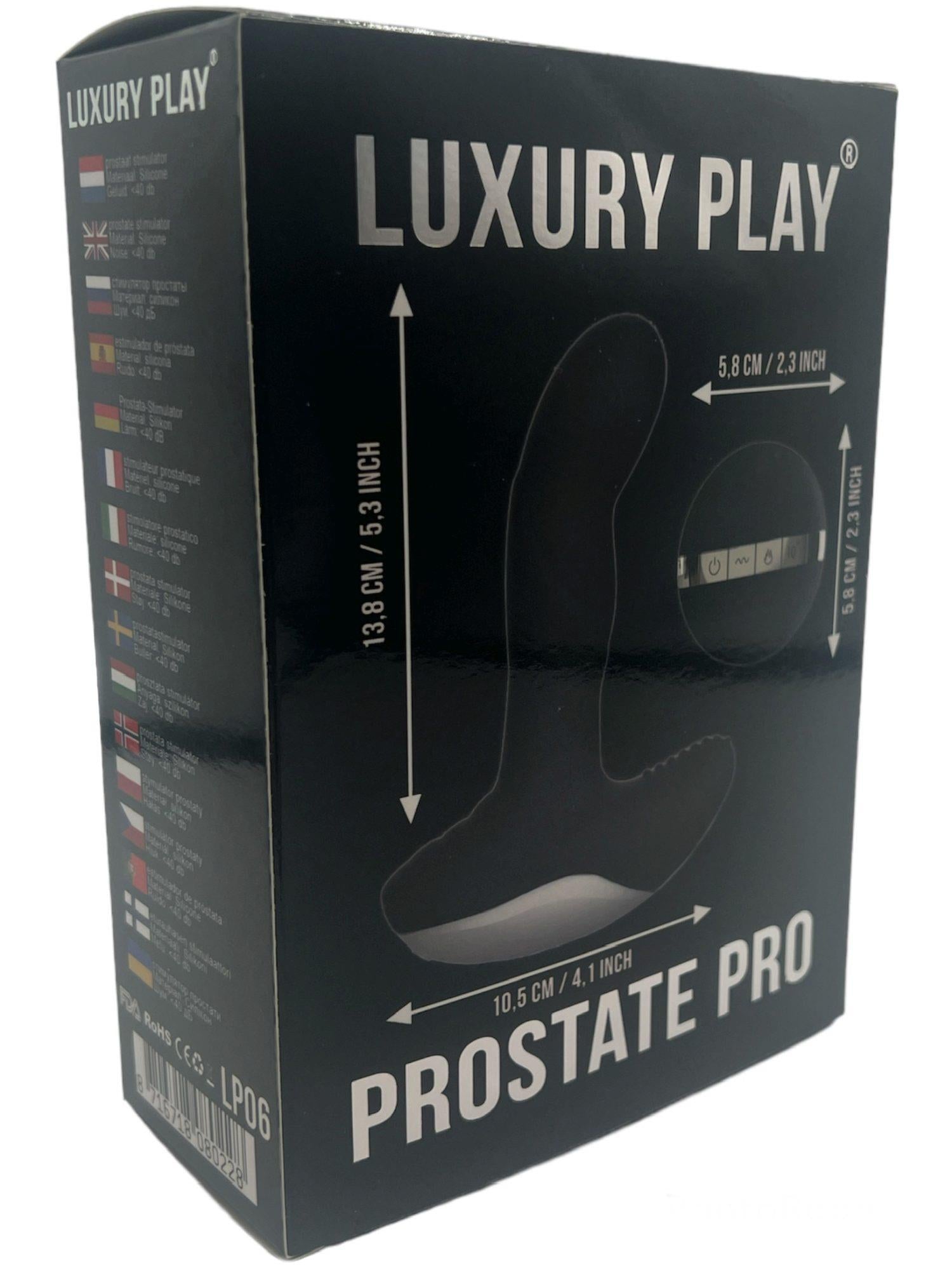 Luxury Play Prostate Stimulator – Silicone USB Massager – 7 Functions – Pulsator – Heating – Black