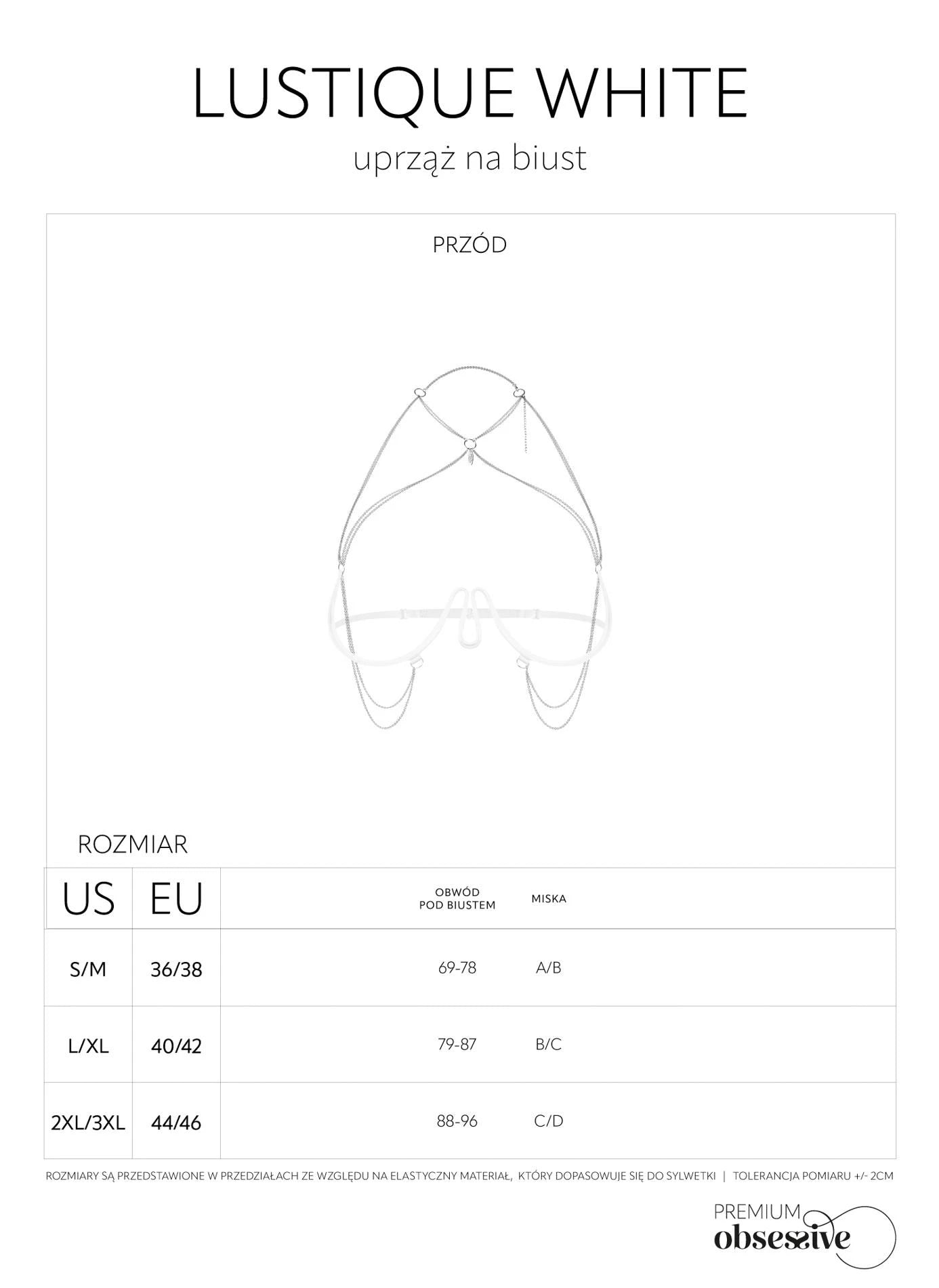 Lustique White Harnais pour buste S/M/L