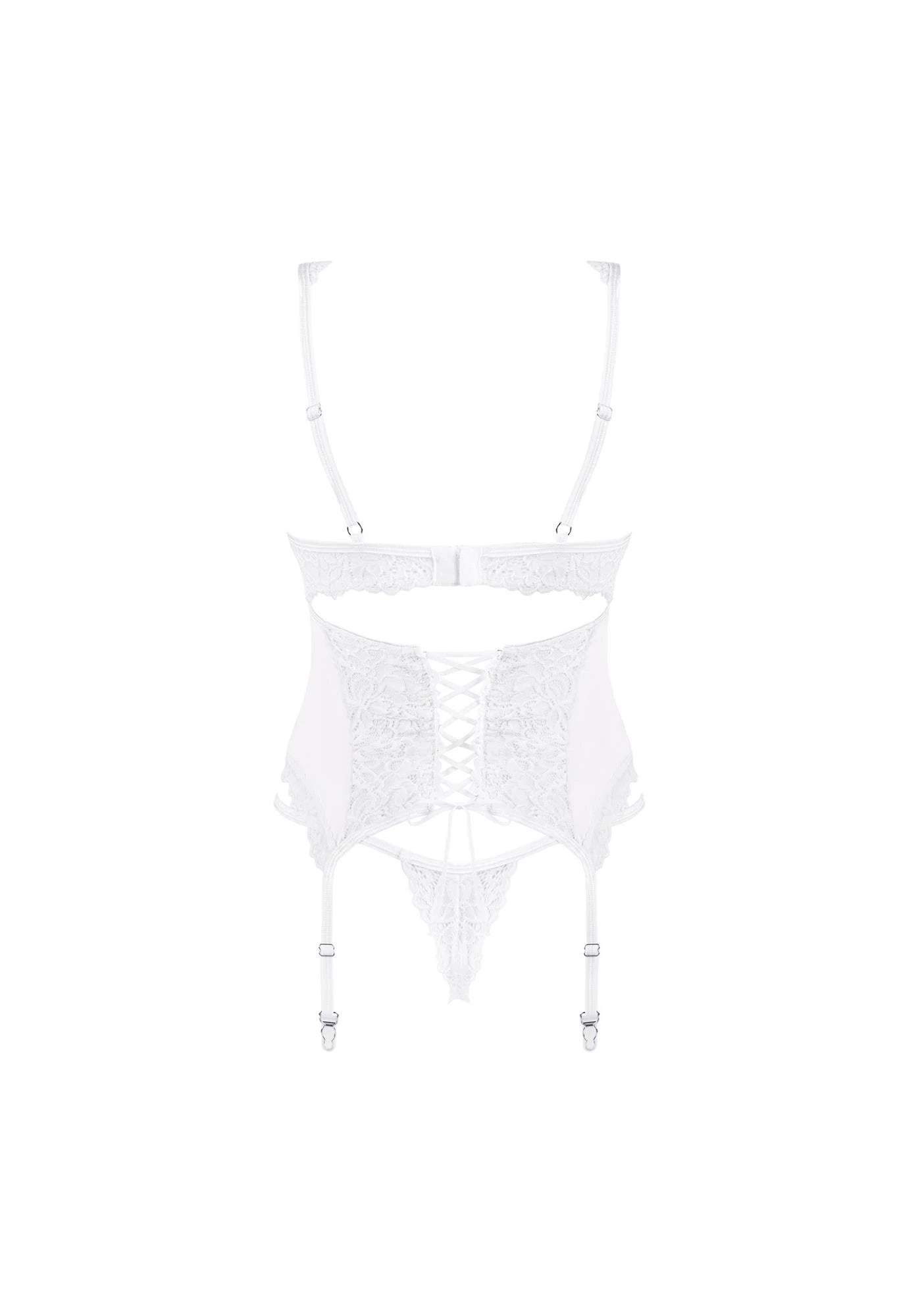 Bielizna-Amor Blanco gorset i stringi biały  S/M