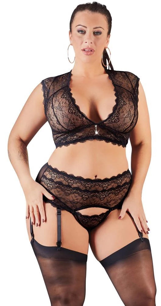 Ensemble en dentelle noir L