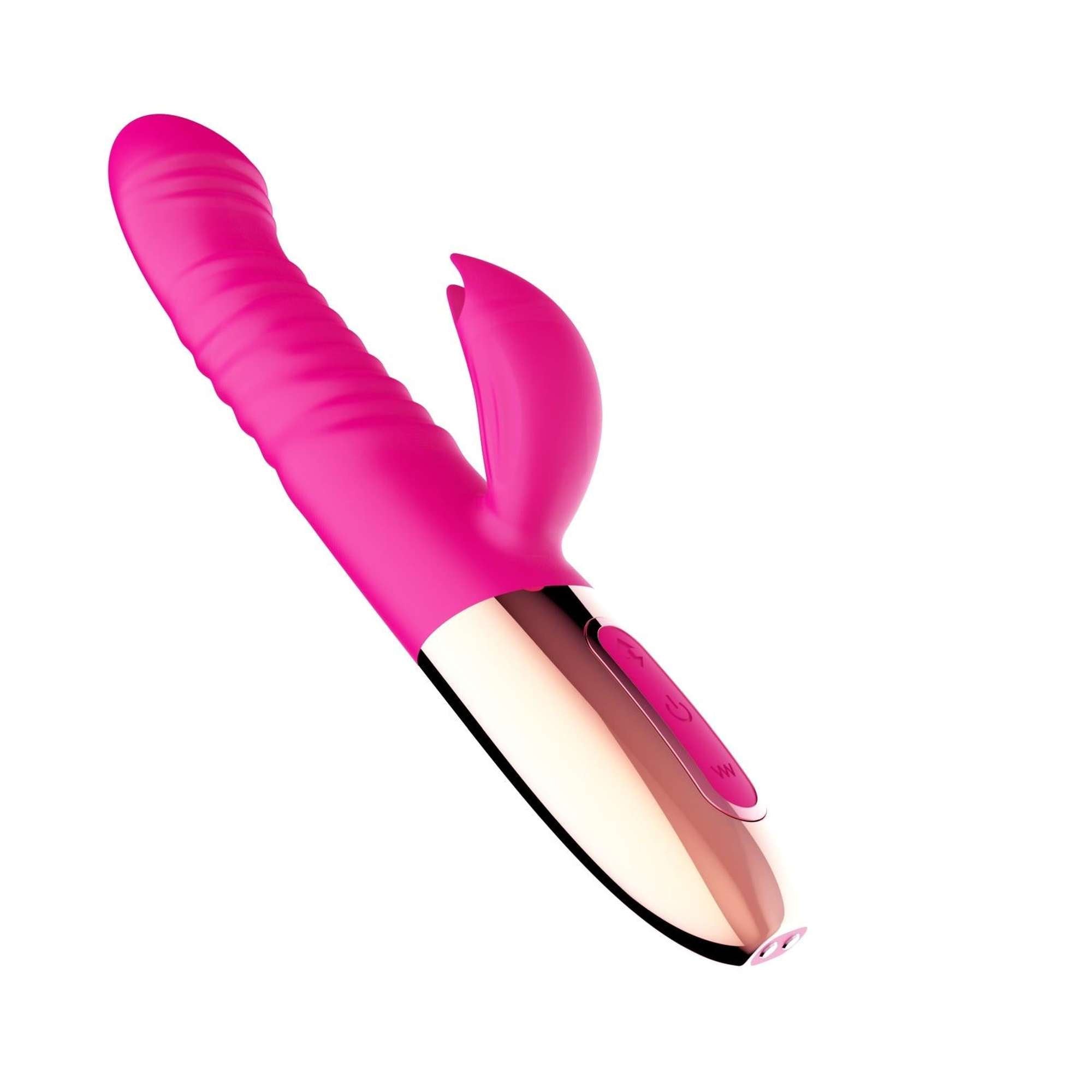 Wibrator - Rechargeable Thrusting Vibrator USB 10 Functions - Heating