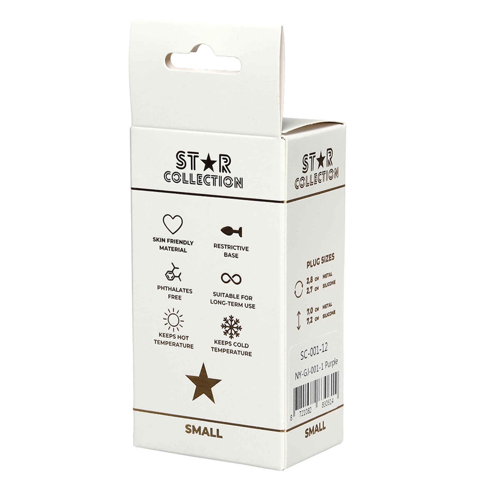 Star Collection - Plug anal en silicone violet S - Pierre rose
