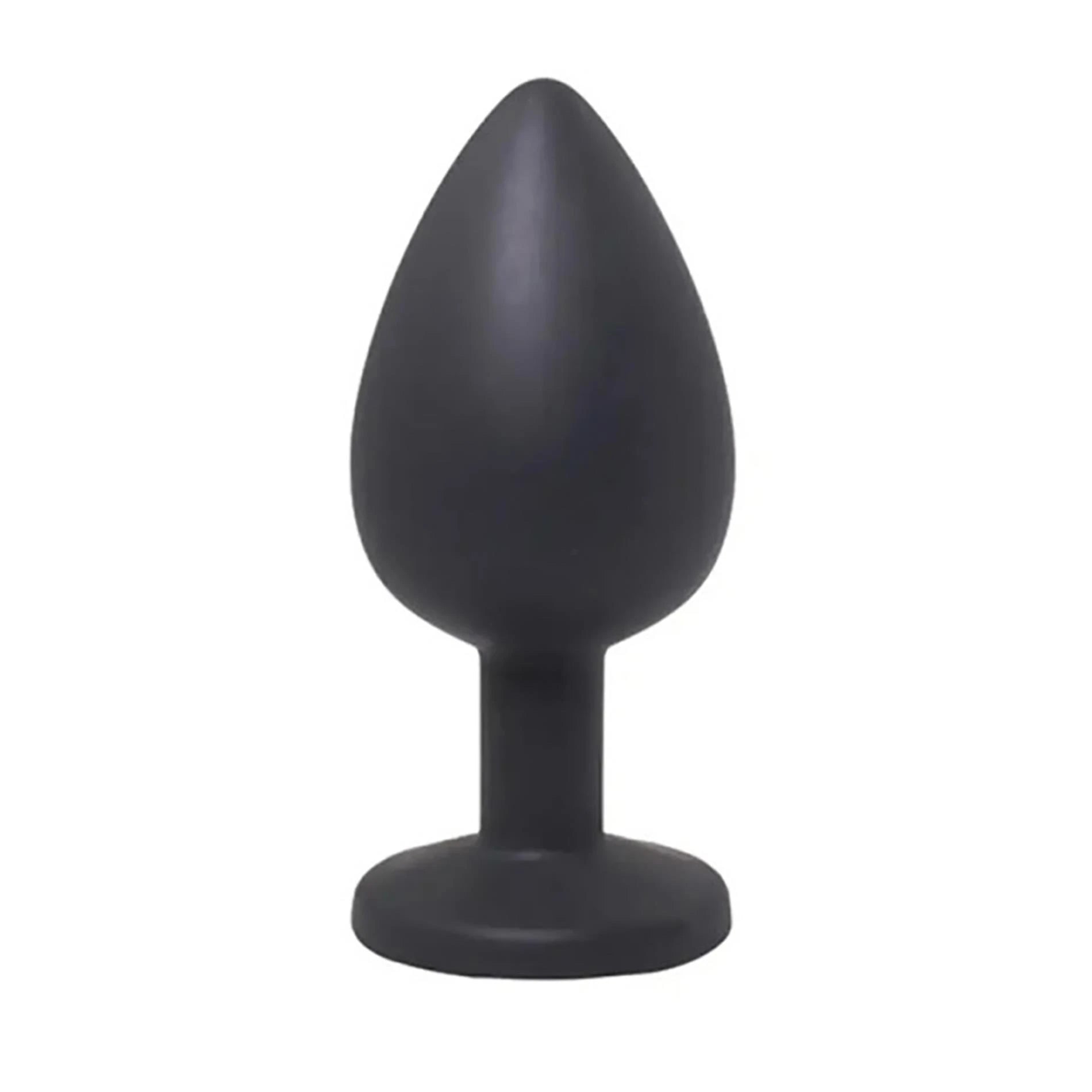 Plug anal noir de taille moyenne avec cristal blanc