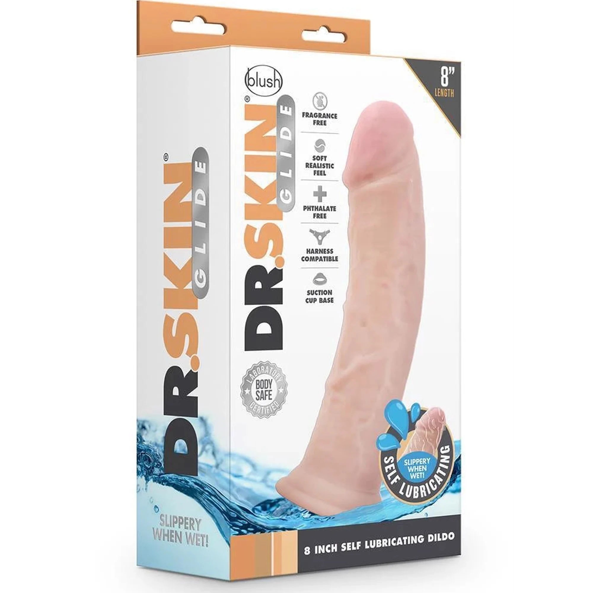 DR. SKIN 8INCH SELF LUBRICATING DILDO