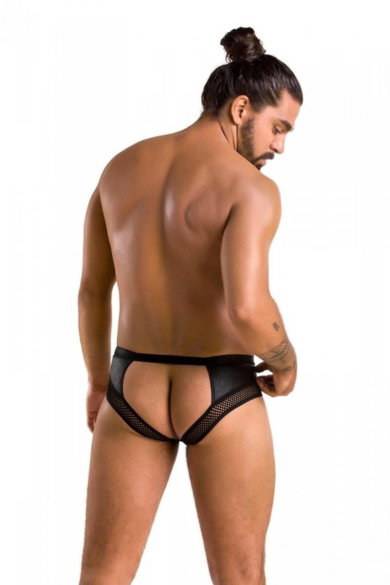 030 SLIP OUVERT TOM noir S/M - Passion