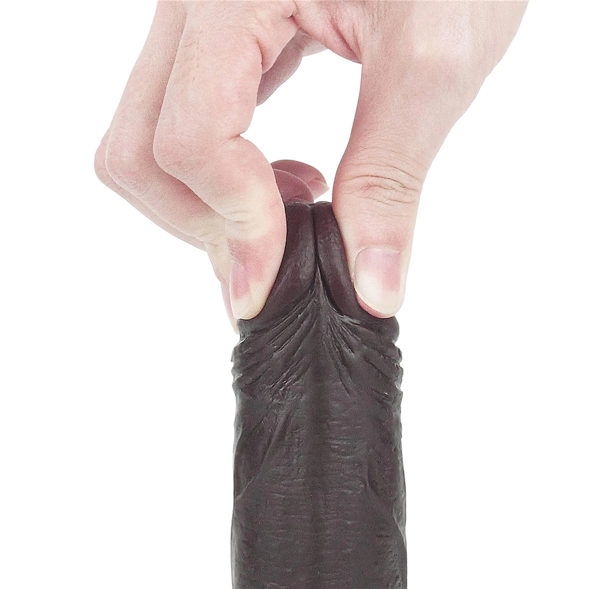 7'' Sliding Skin Dual Layer Dong - Black