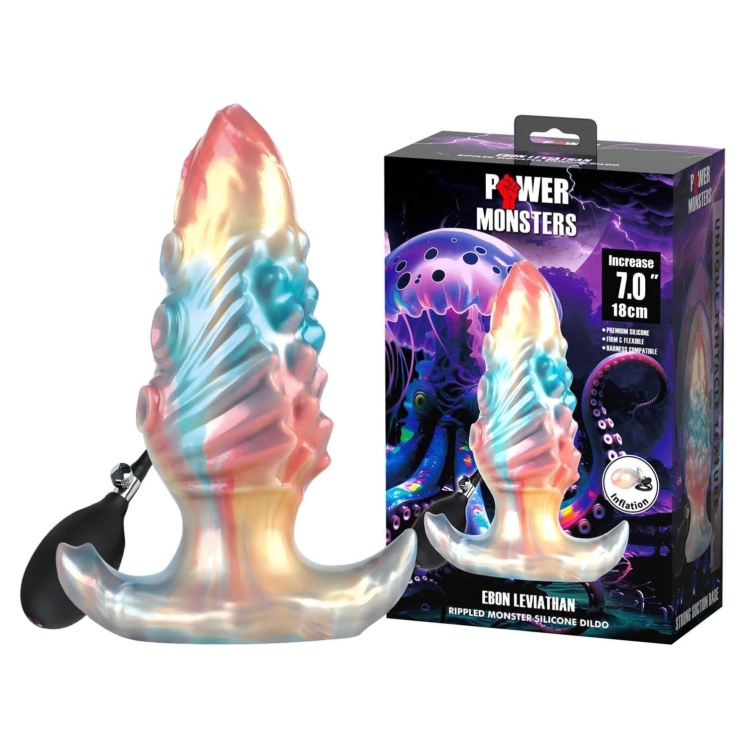 Power Monsters Ebon Léviathan – 18 cm Gode monstre texturé en silicone
