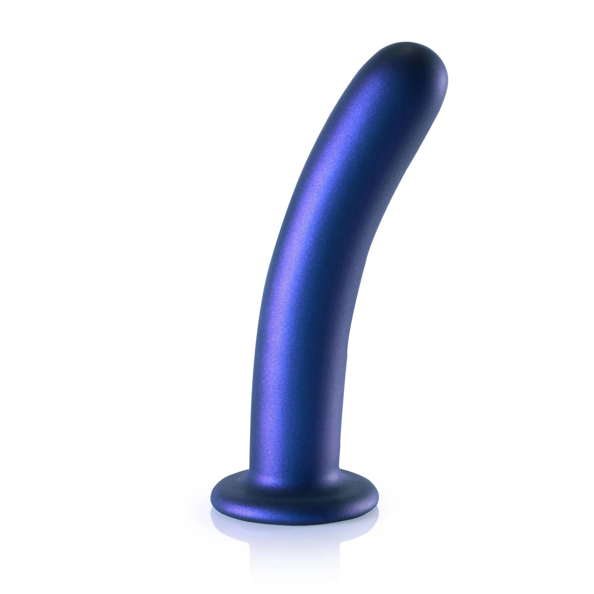 Smooth Silicone G-Spot Dildo - 7'' / 17 cm - Metallic Blue