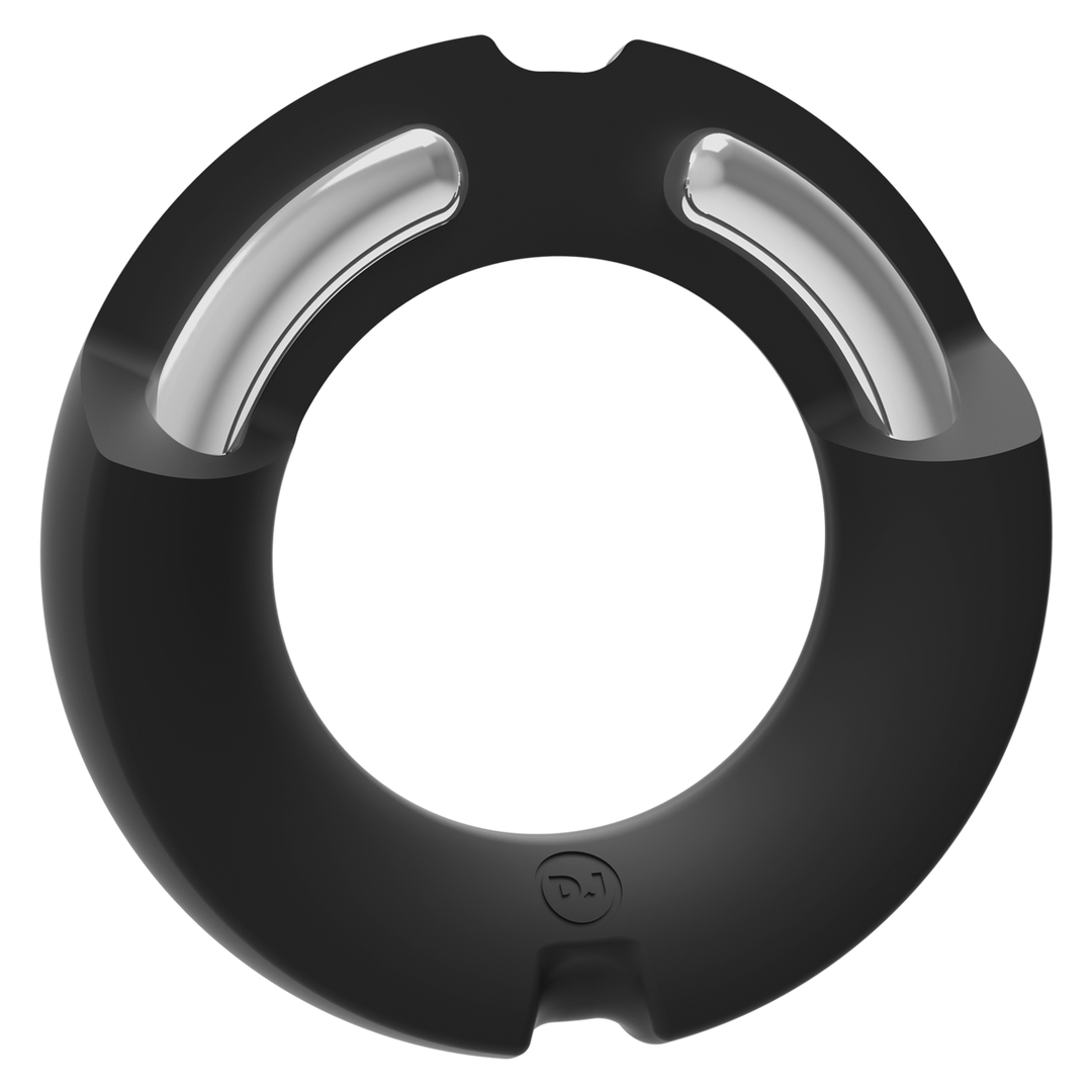 The Paradox - Anneau pénien en silicone et métal - 45 mm - Noir