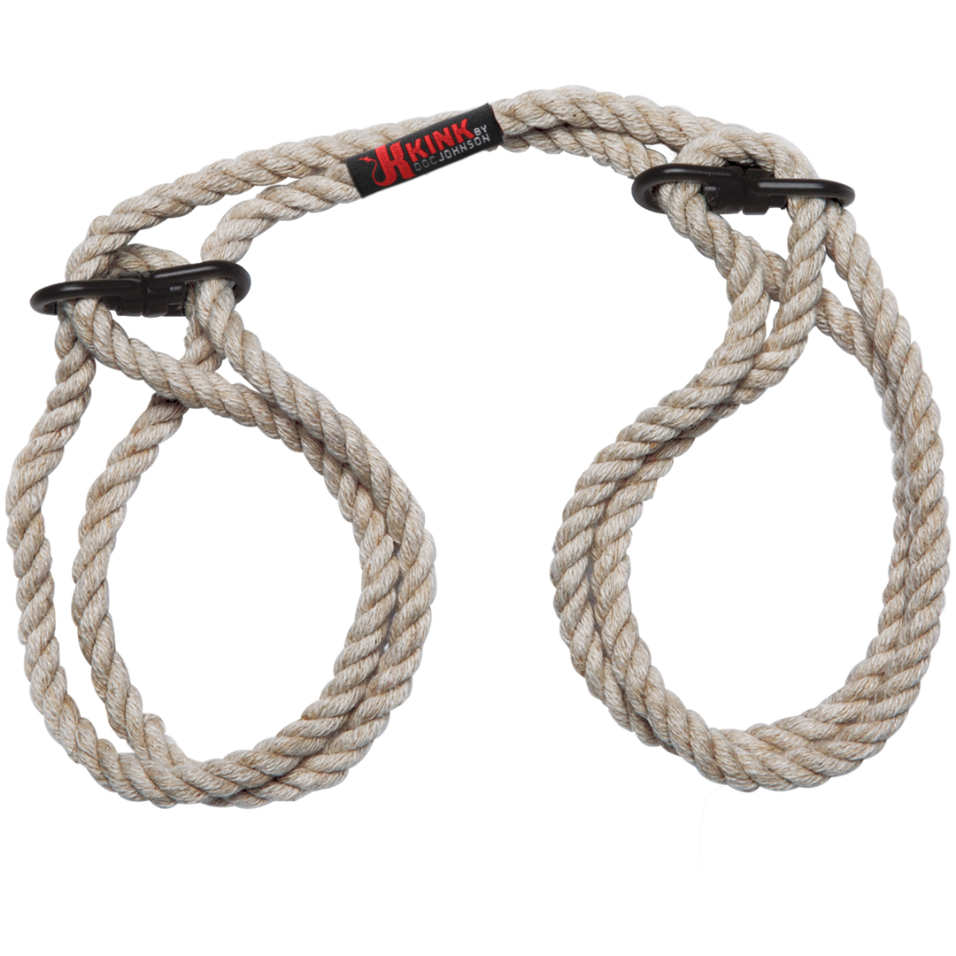 Restrain - Menottes ou fers de 6 mm en chanvre pour poignet ou cheville - Naturel